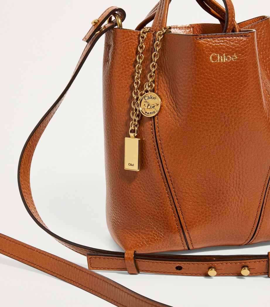 Small Calfskin Spin Tote Bag CLAY BROWN Image 6