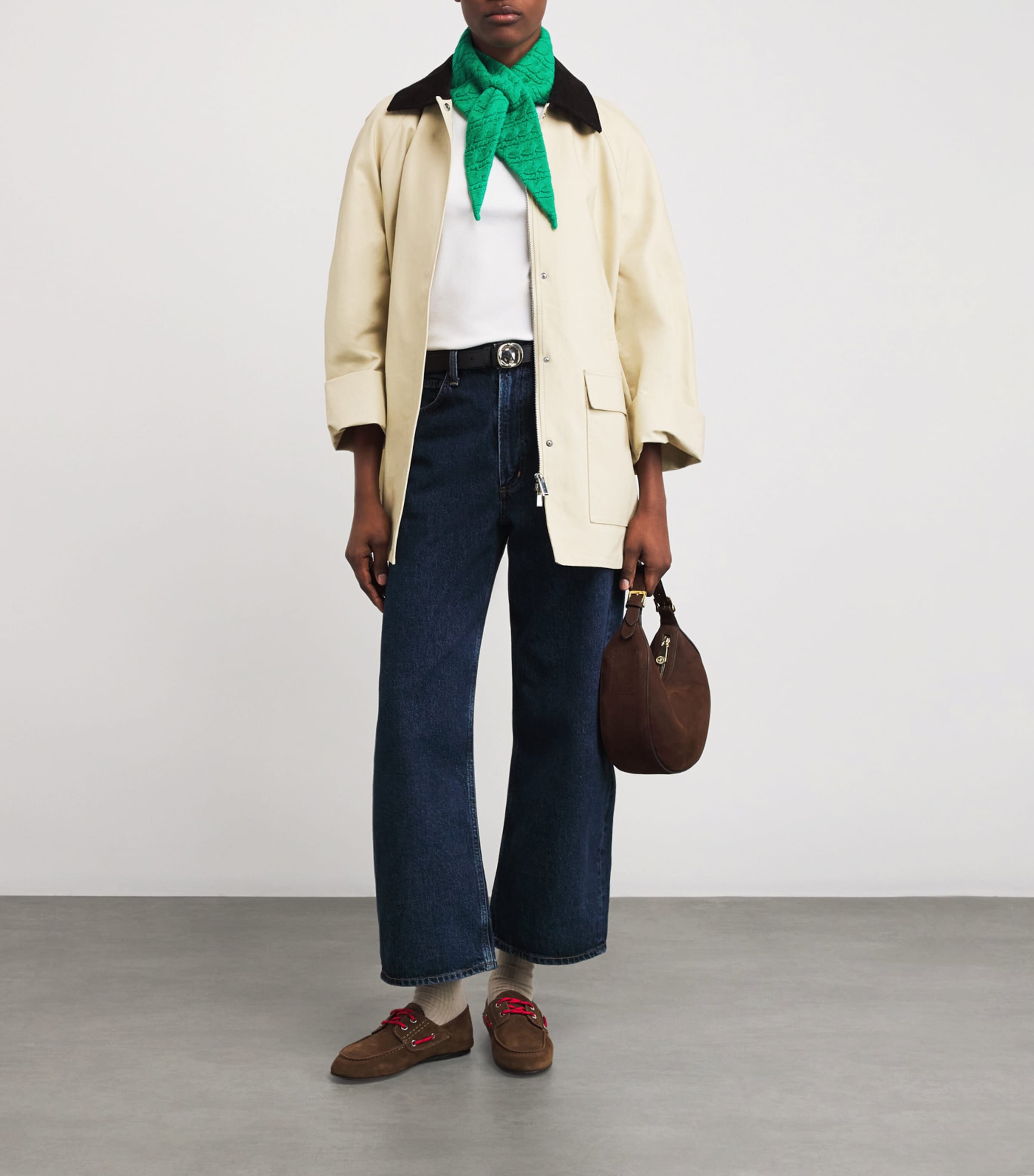 Wool-Cashmere Cable-Knit Neckerchief GREEN Image 3