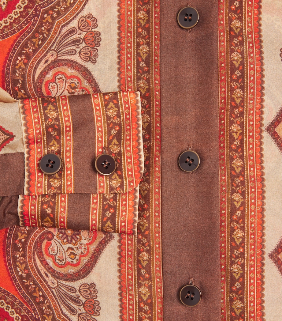 Zimmermann Womens Silk Mahon Shirt Tangerine Paisley Image 6