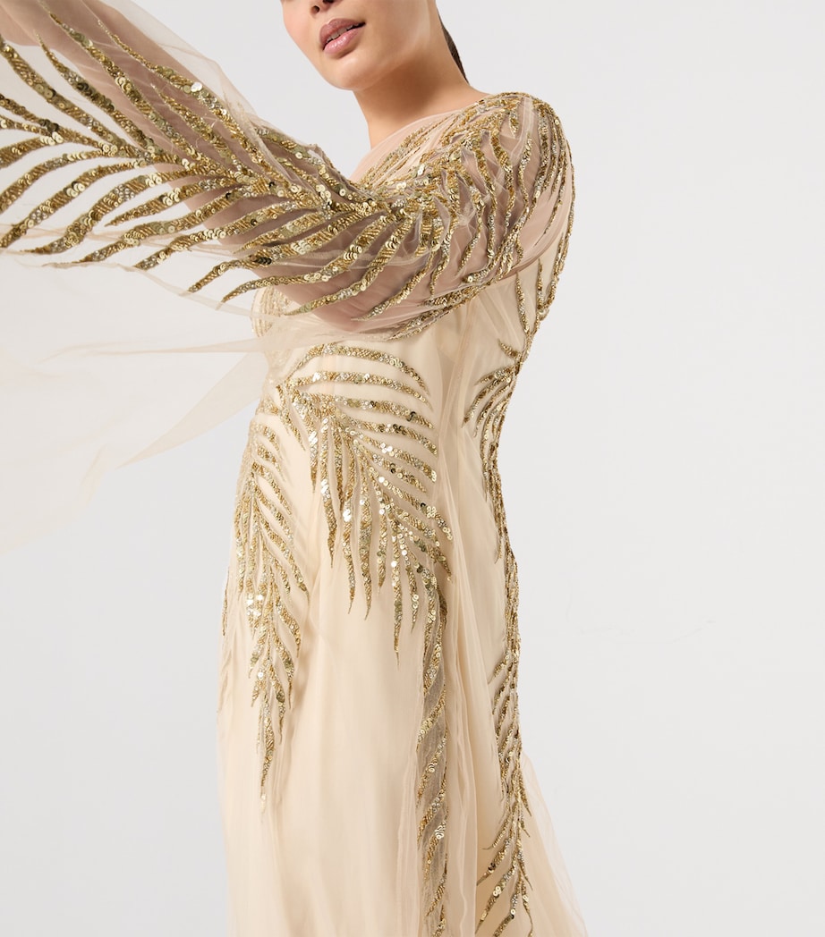 Marina Rinaldi Womens x Tony Ward Embellished Maxi Dress and Cape White Image 5