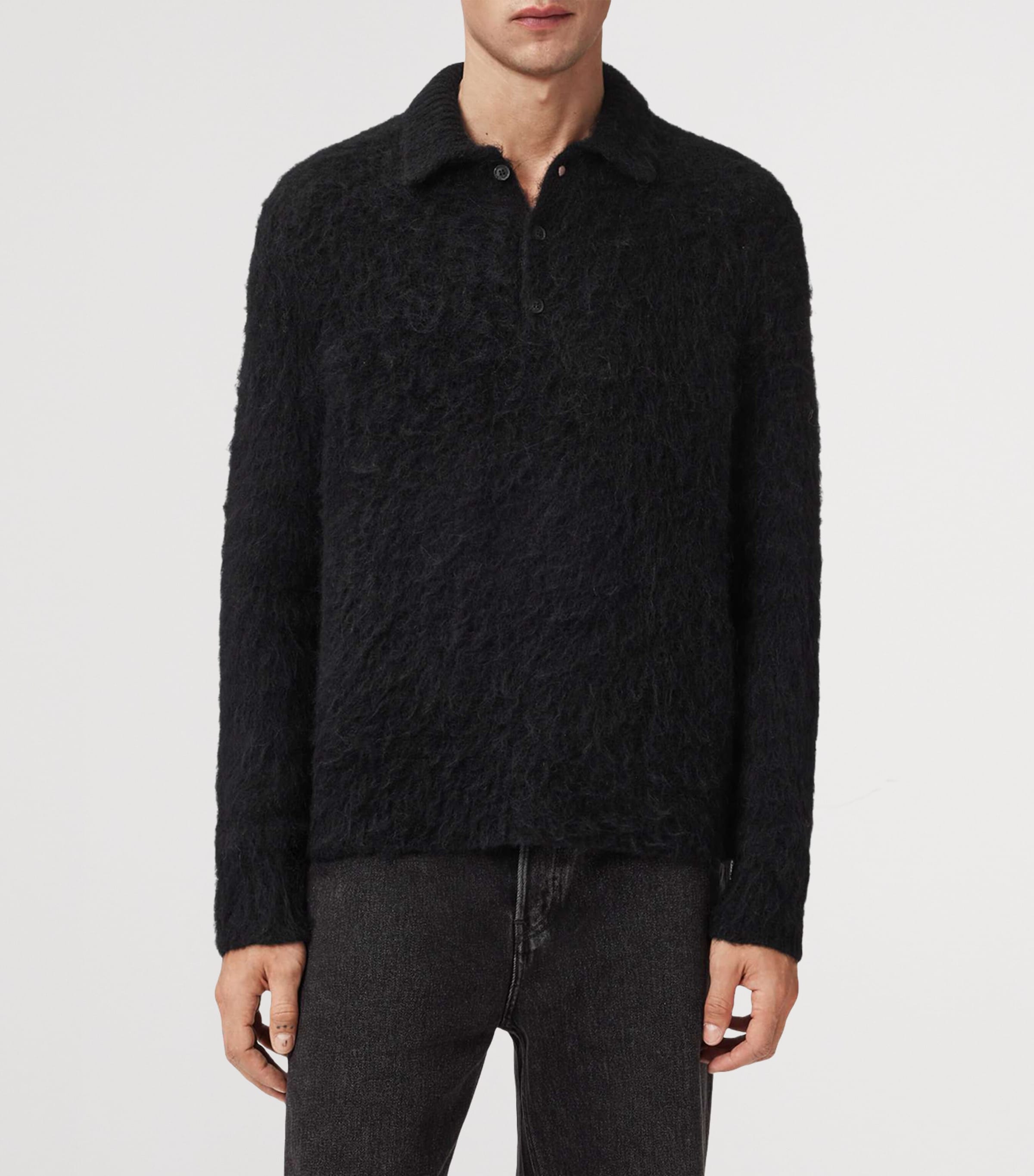 Brushed Sonny Polo Sweater BLACK Image 6