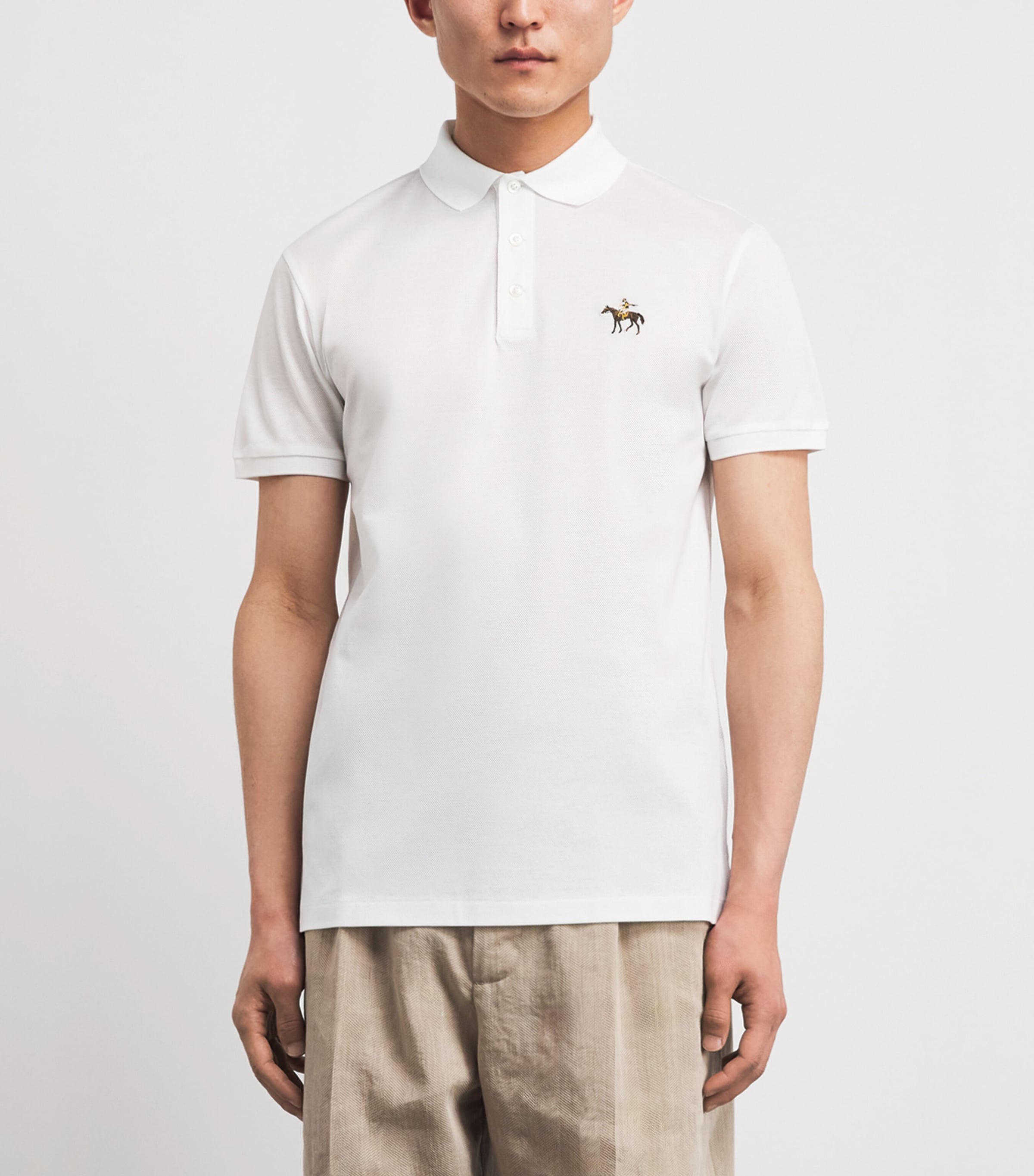Ralph Lauren Purple Label Mens Cotton Logo Polo Shirt Cls Wht/ Image 4