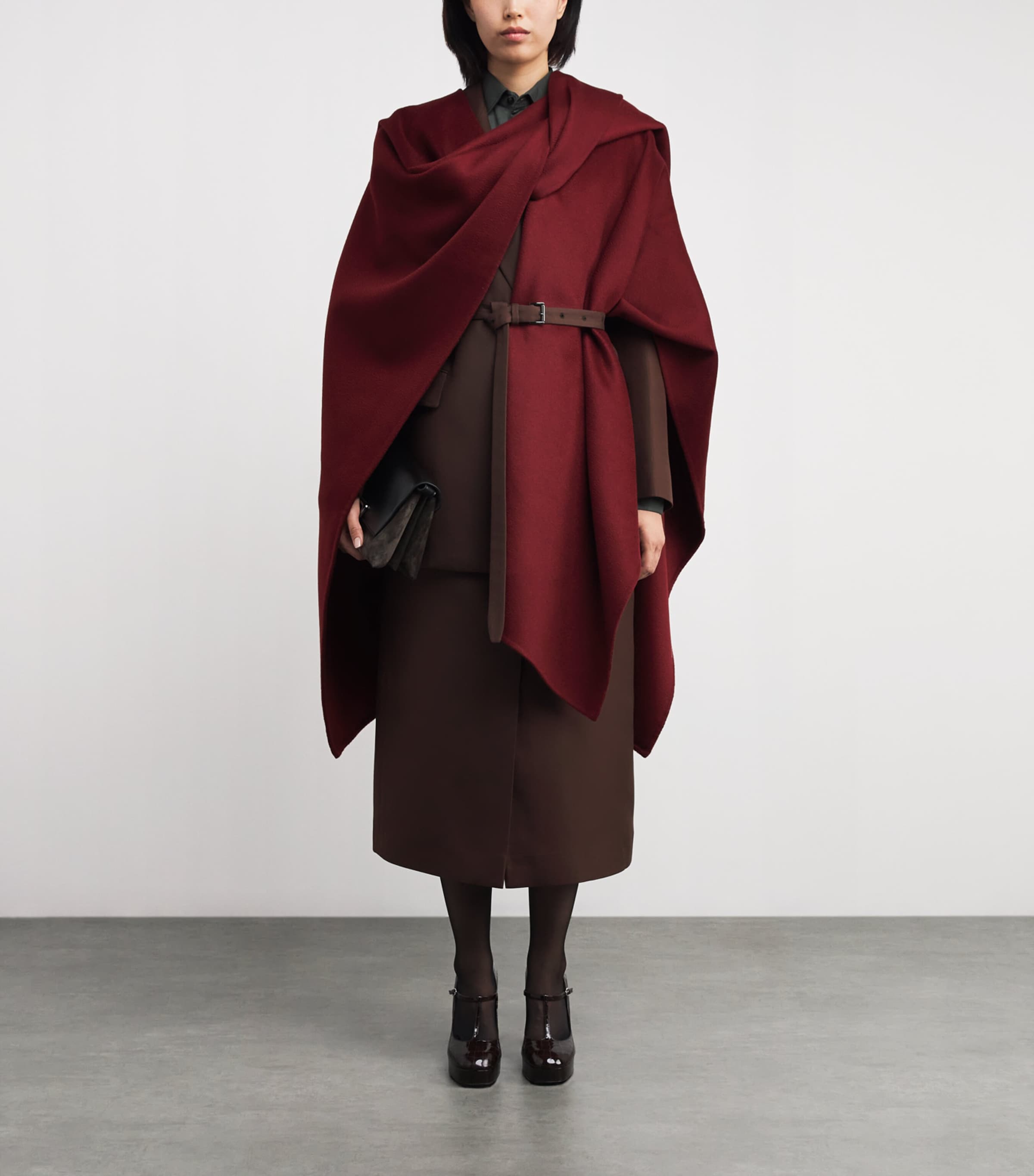 Cashmere Double-Faced Cape 6300 SIENNA Image 2