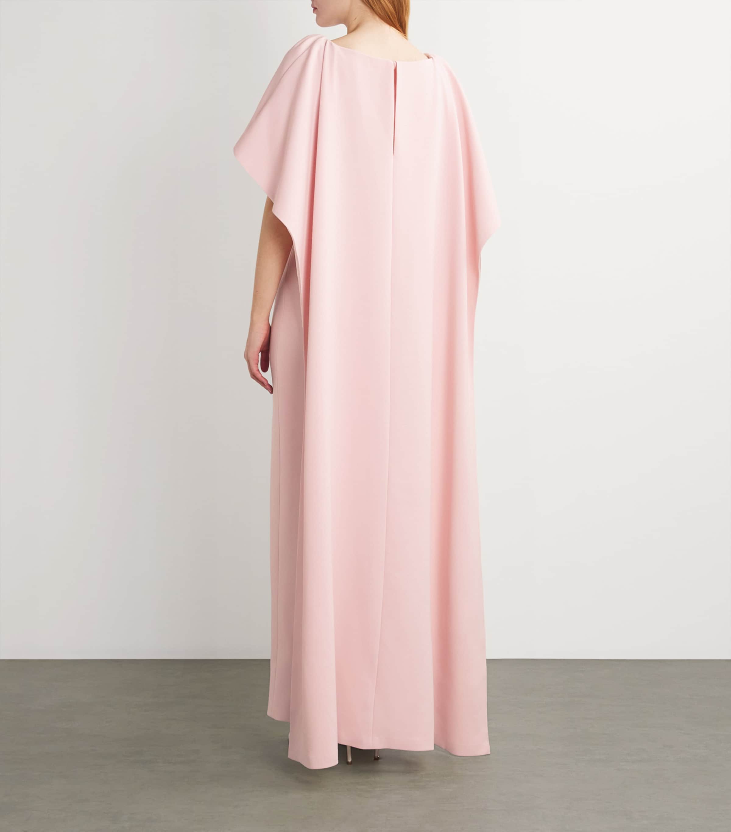 Huishan Zhang Womens Crystal-Embellished Emory Cape Gown Mauve Image 3