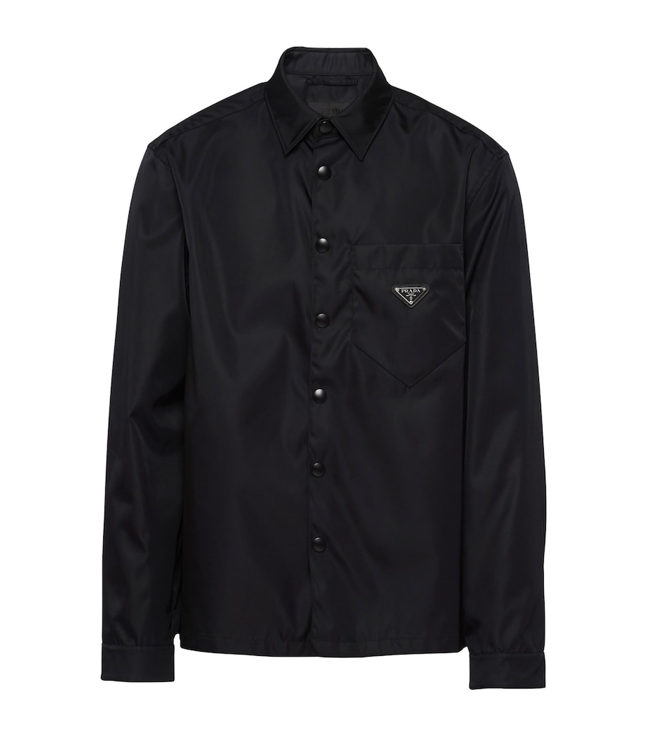 Prada Mens Re-Nylon Relaxed Shirt Black Image 1