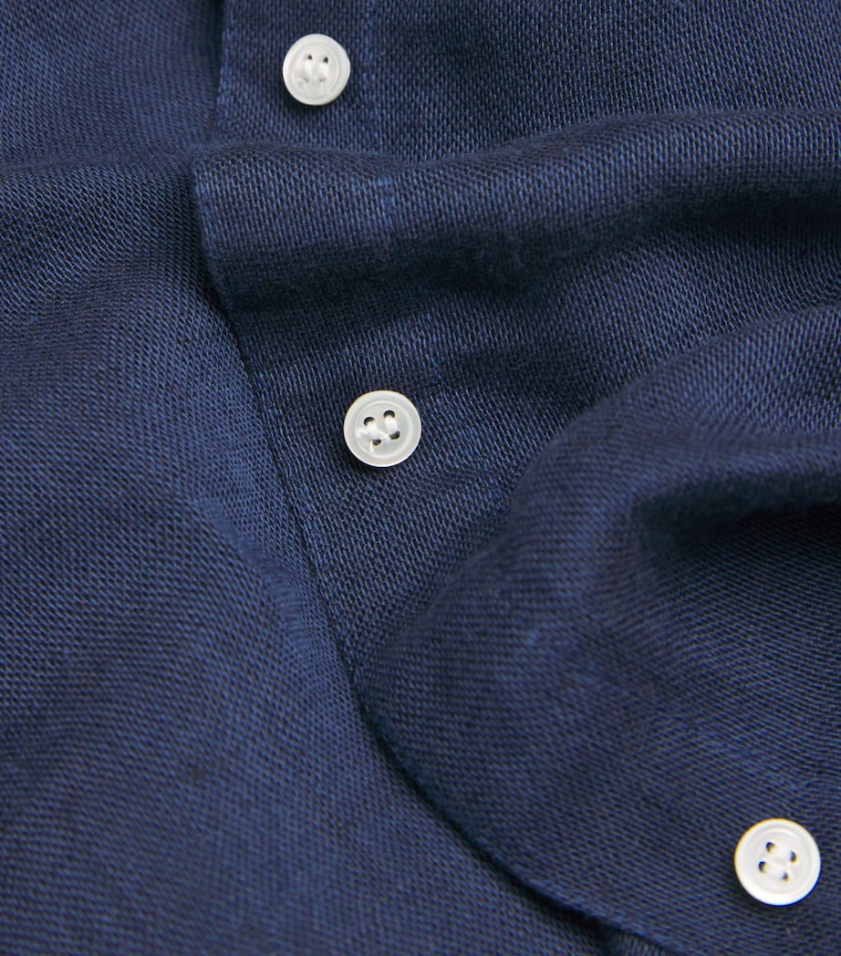 Organic Cotton-Linen Boyfriend Shirt NAVY Image 5