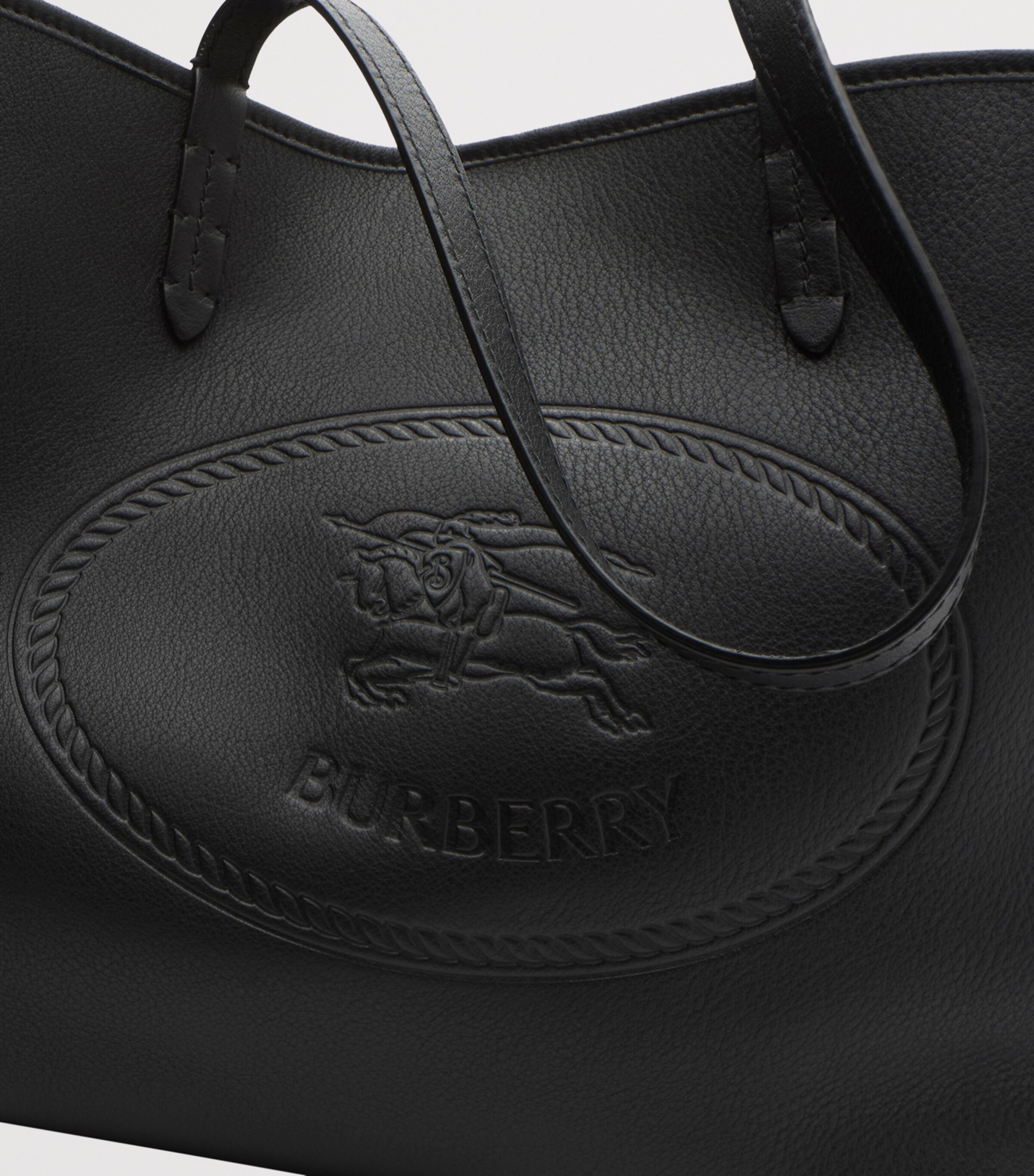 Burberry Black Leather Highlands Tote Bag | Harrods US