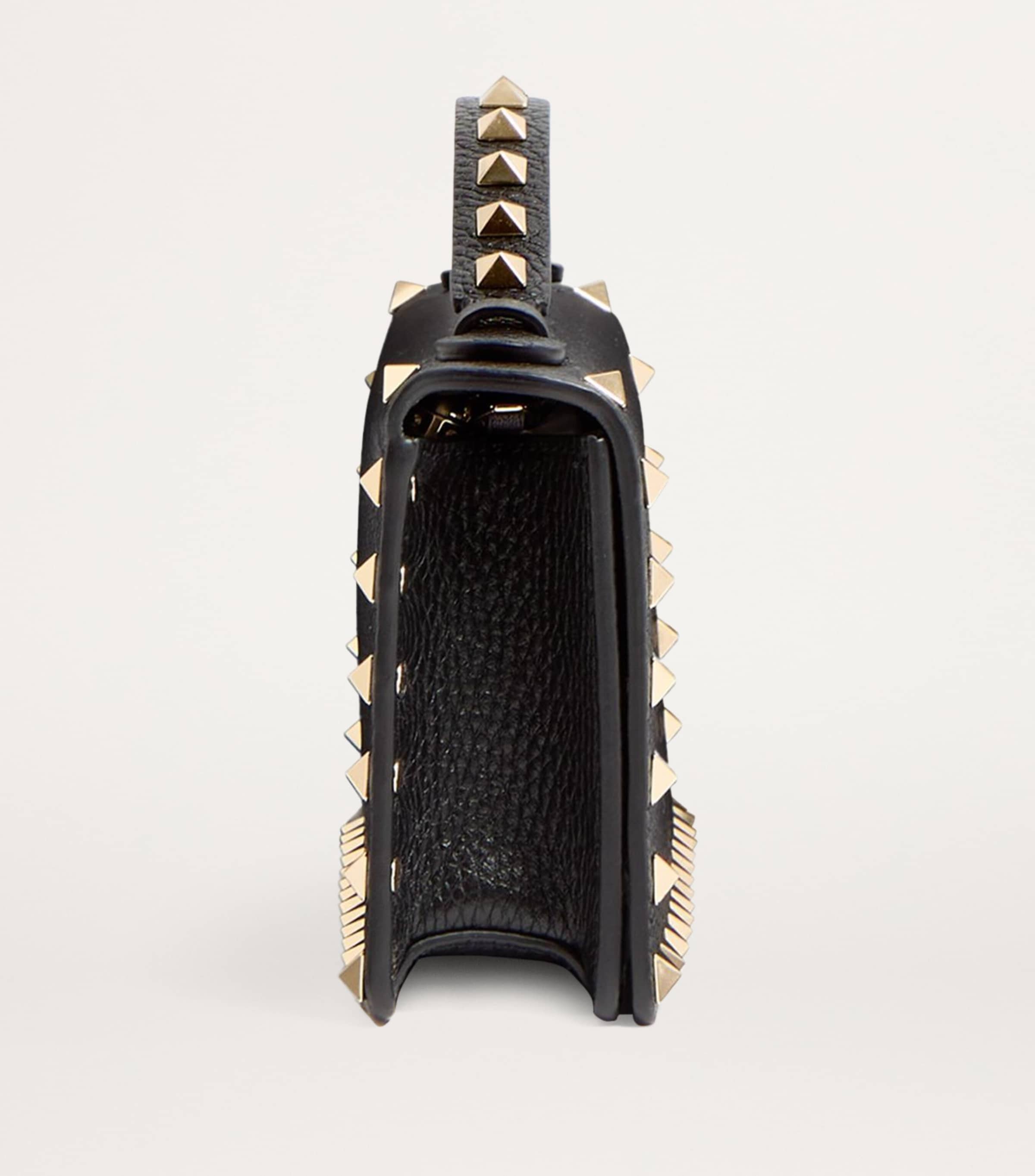 Leather Rockstud Top-Handle Wallet 0NO Image 4