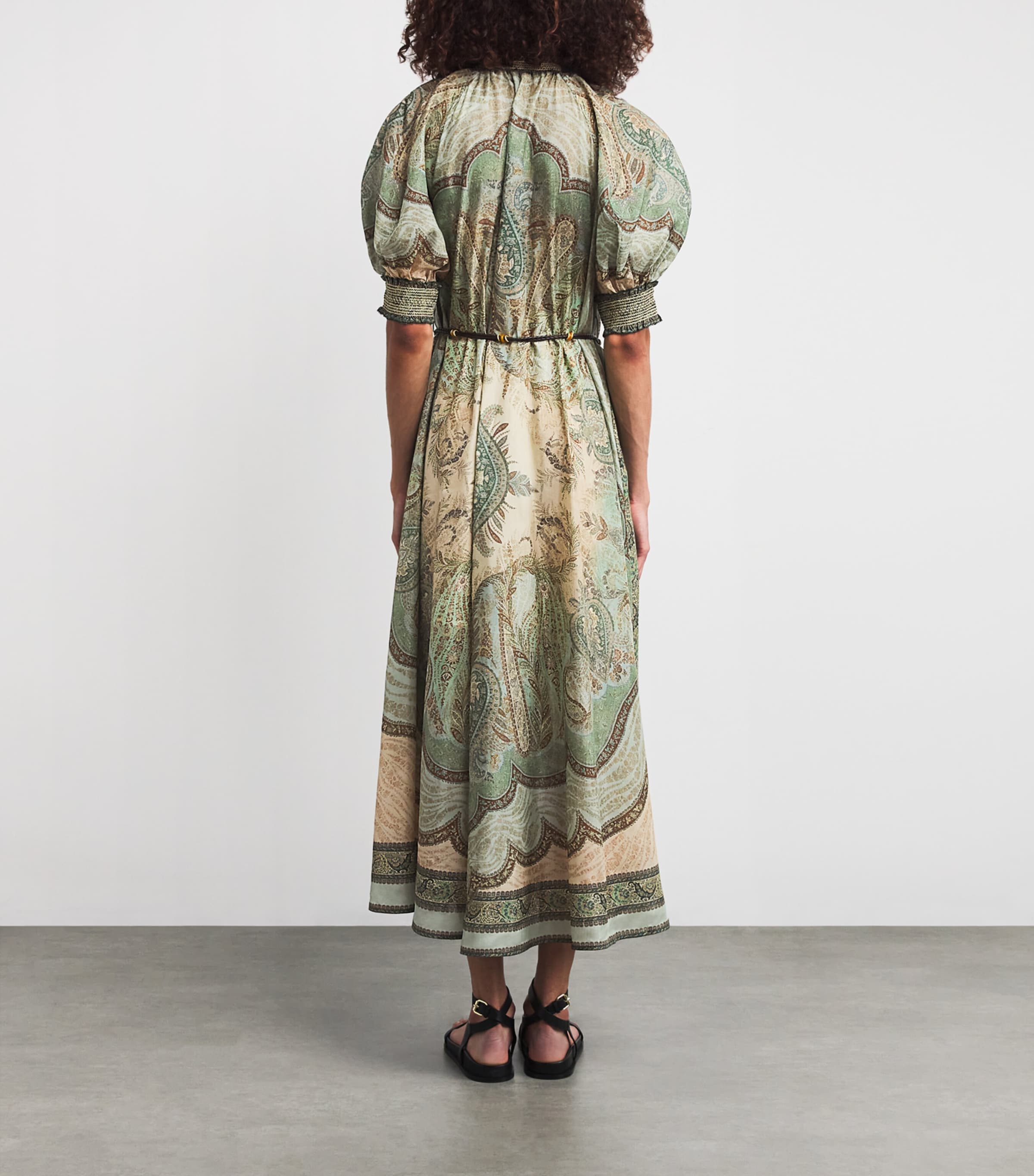 Silk Printed Wanderlust Maxi Dress TPSTRY TEAL MLTITPTM Image 3