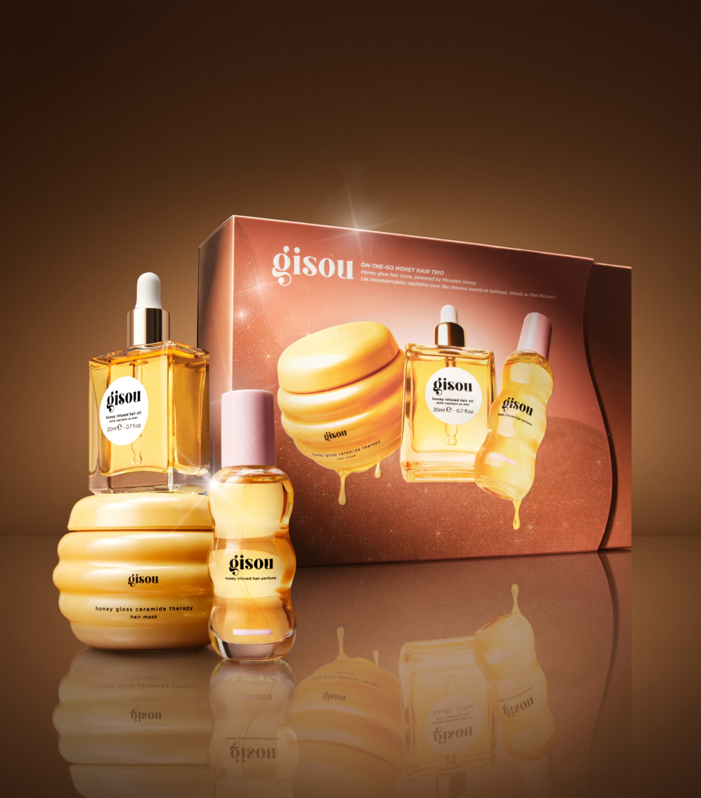 Gisou On-The-Go Honey Hair Trio (Worth £57) | Harrods US