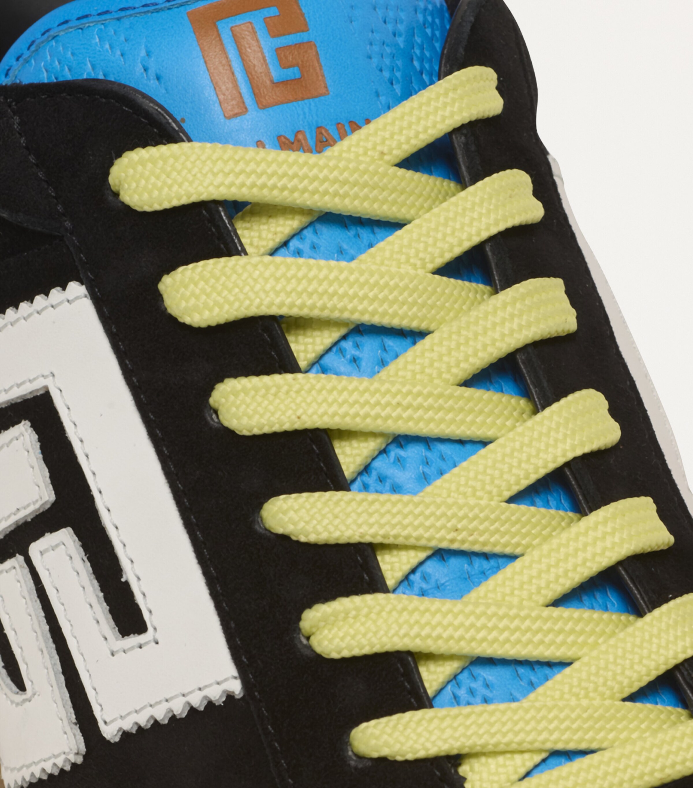 Balmain Suede Swan Sneakers Gris/jaune/orange Image 5