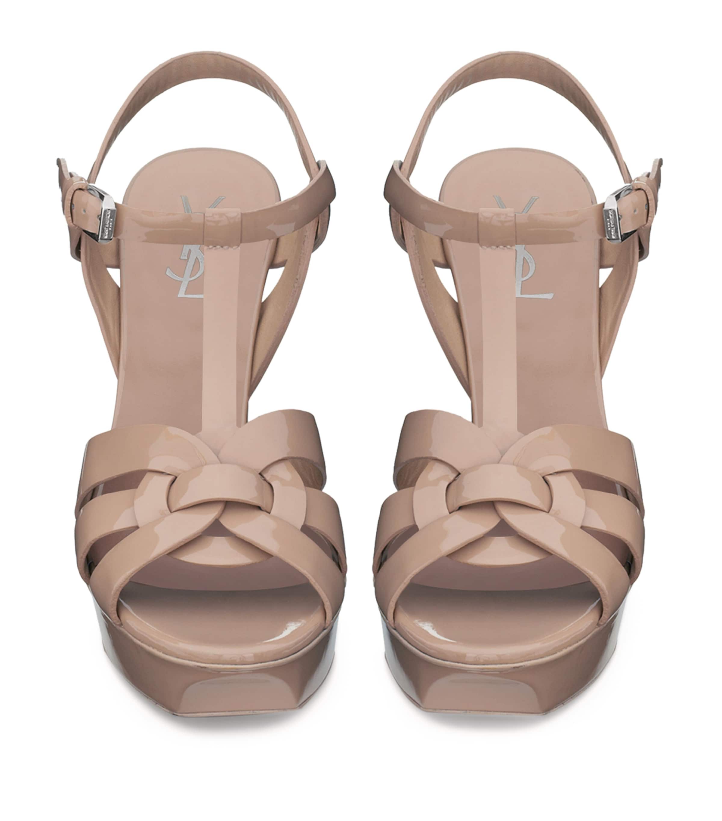 Saint Laurent Leather Tribute Platform Sandals 105 | Harrods US