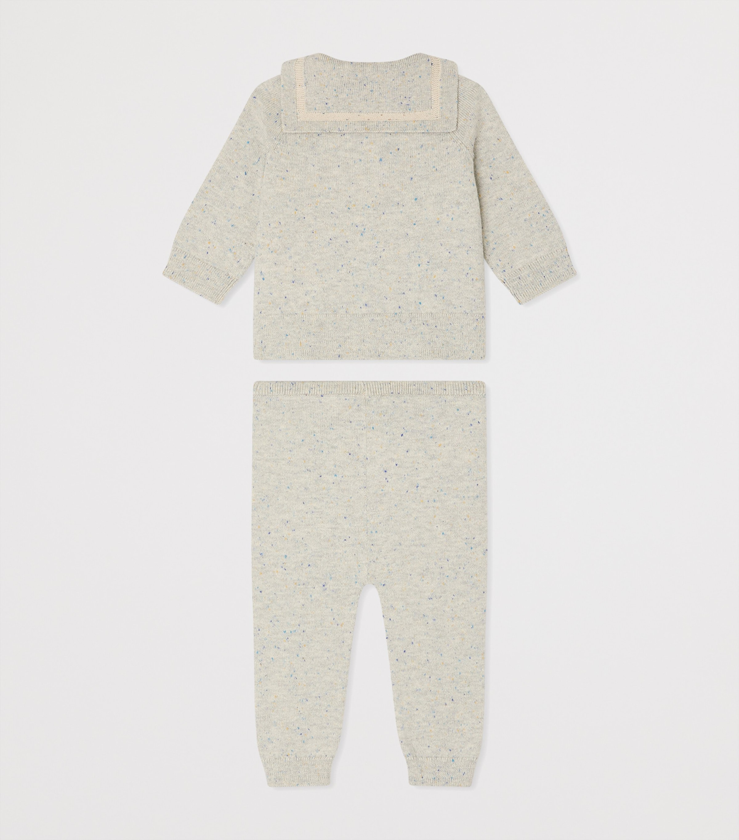 Bonpoint Cotton Laslo Cardigan and Trousers Set (1-18 Months) Gris Chine C. Image 2
