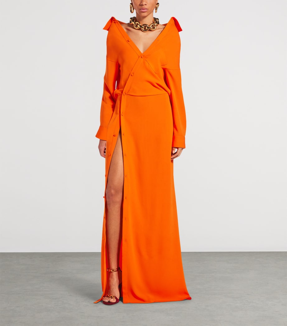 Balenciaga Womens Silk Maxi Shirt Dress Image 2