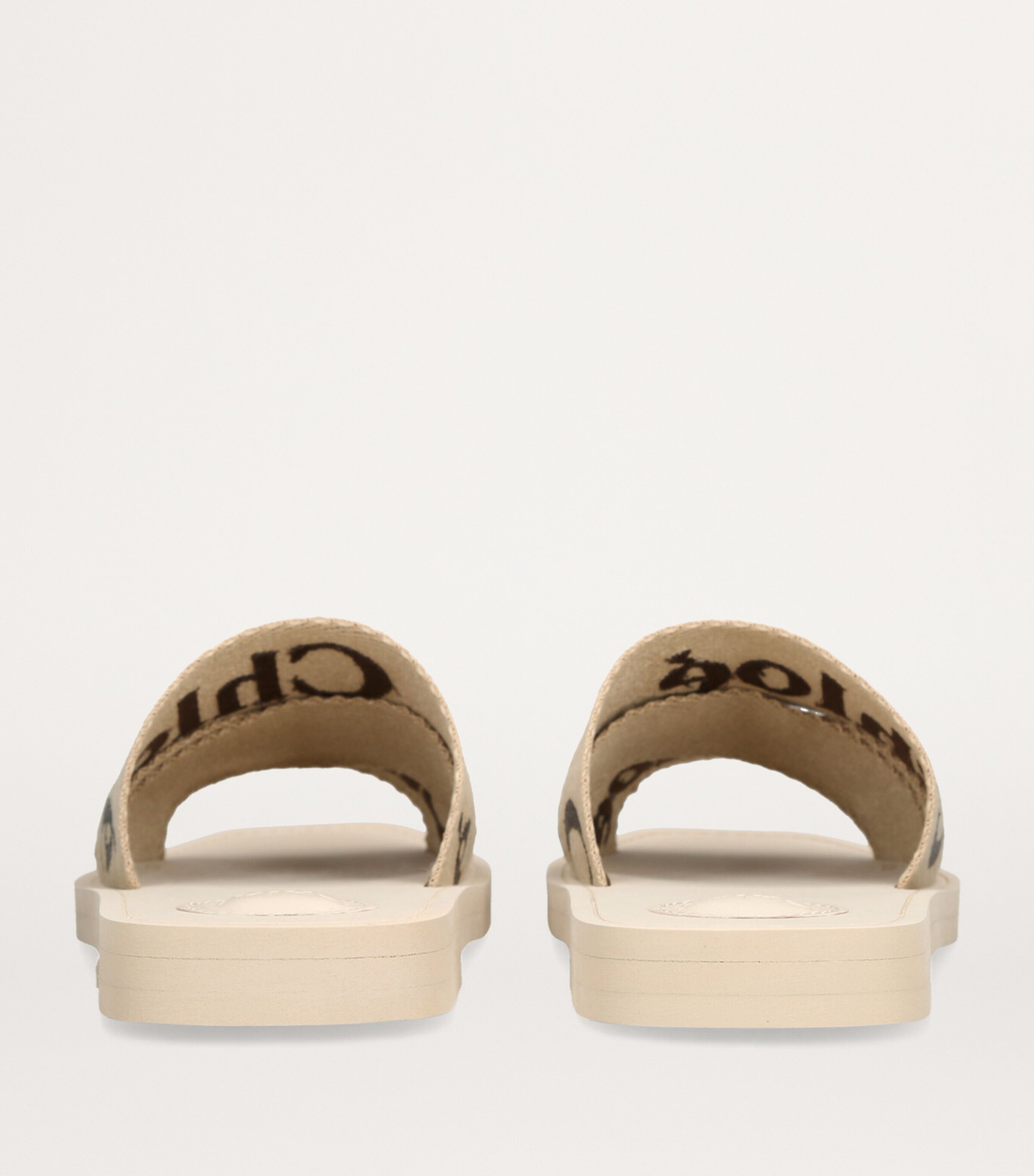 Chloé Logo Woody Slides Beige Comb Image 3