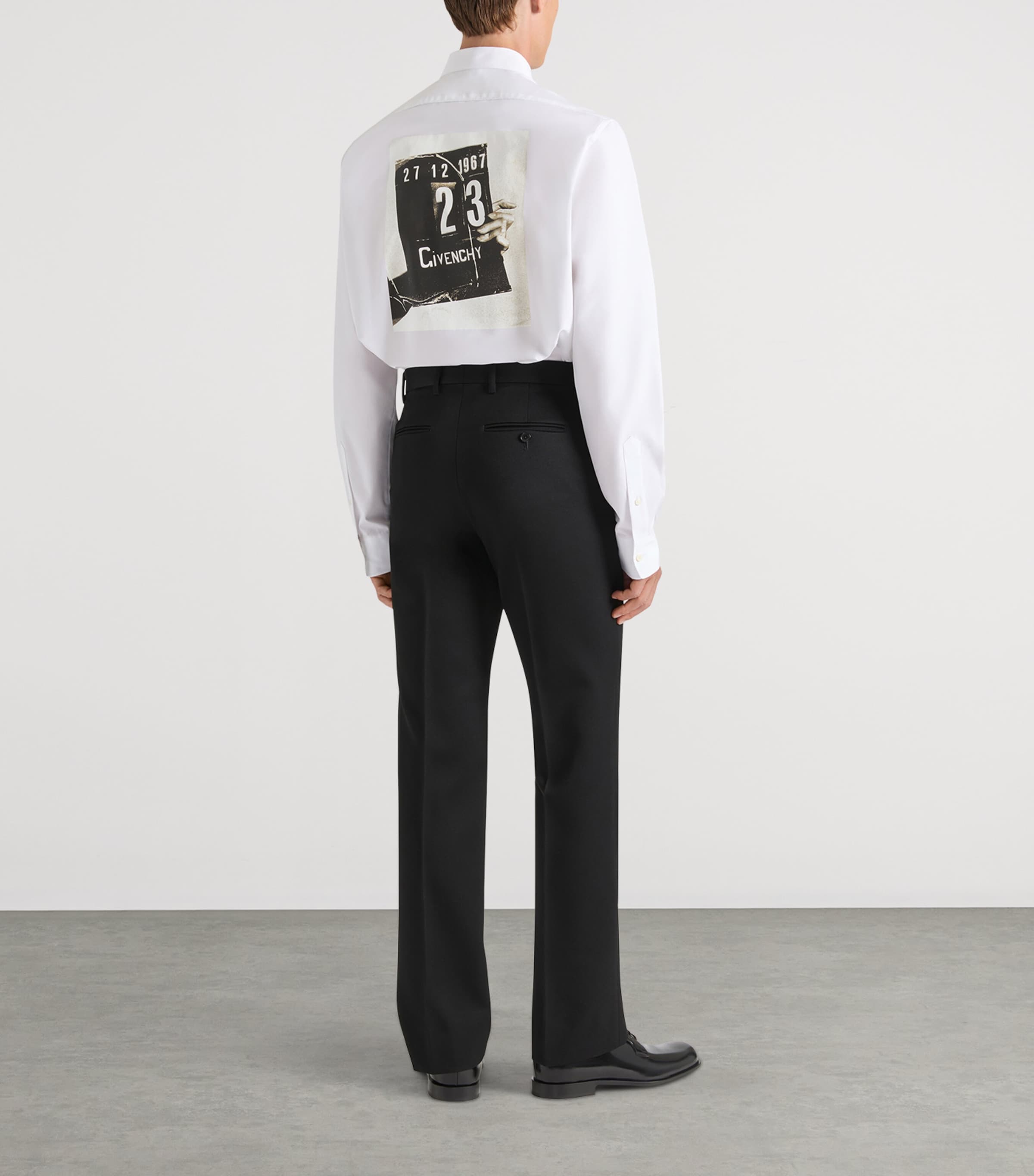 Wool Straight Trousers BLACK Image 4