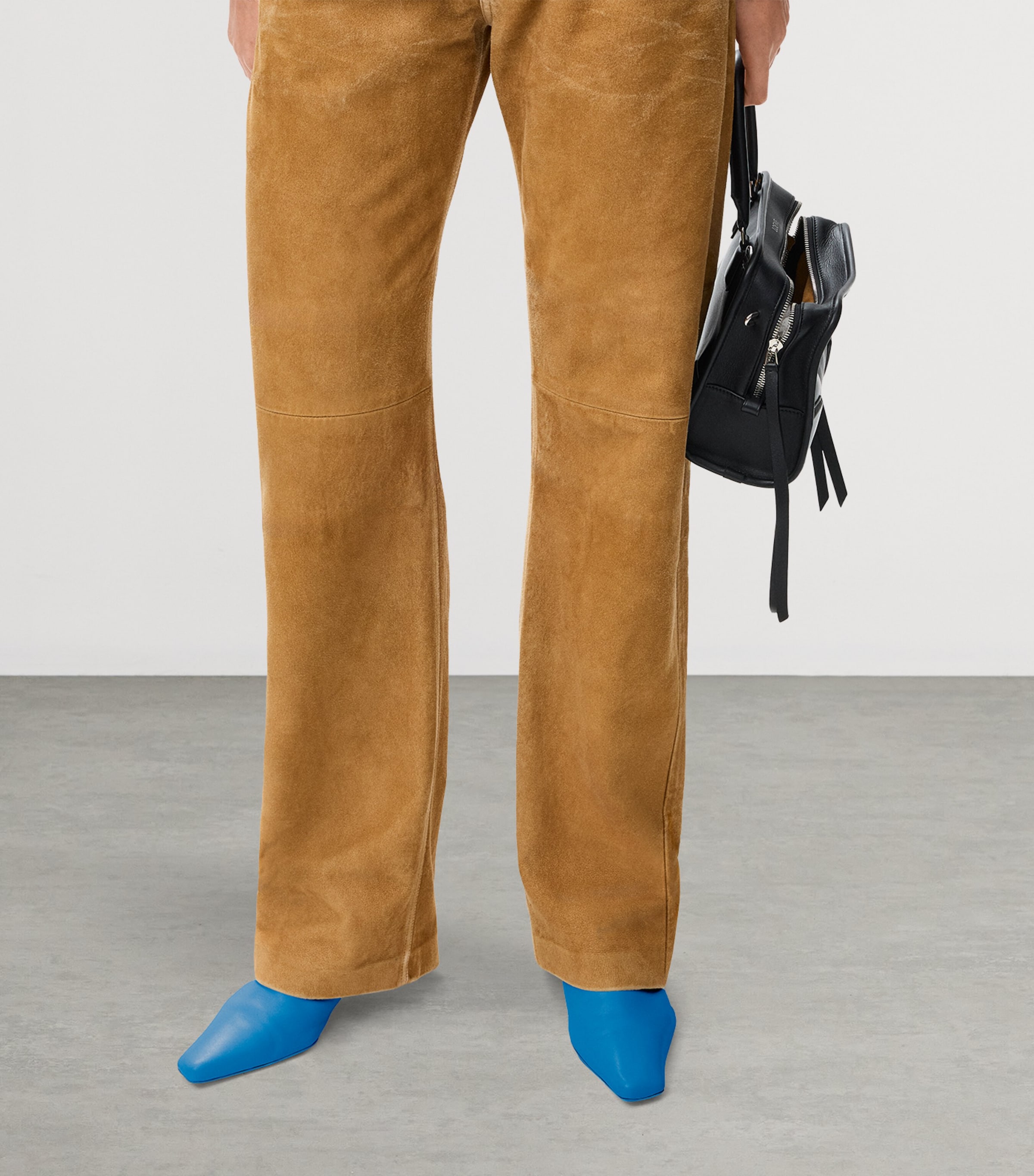 LOEWE Lambskin Emily Heeled Mules 45 Royal Azur Image 2