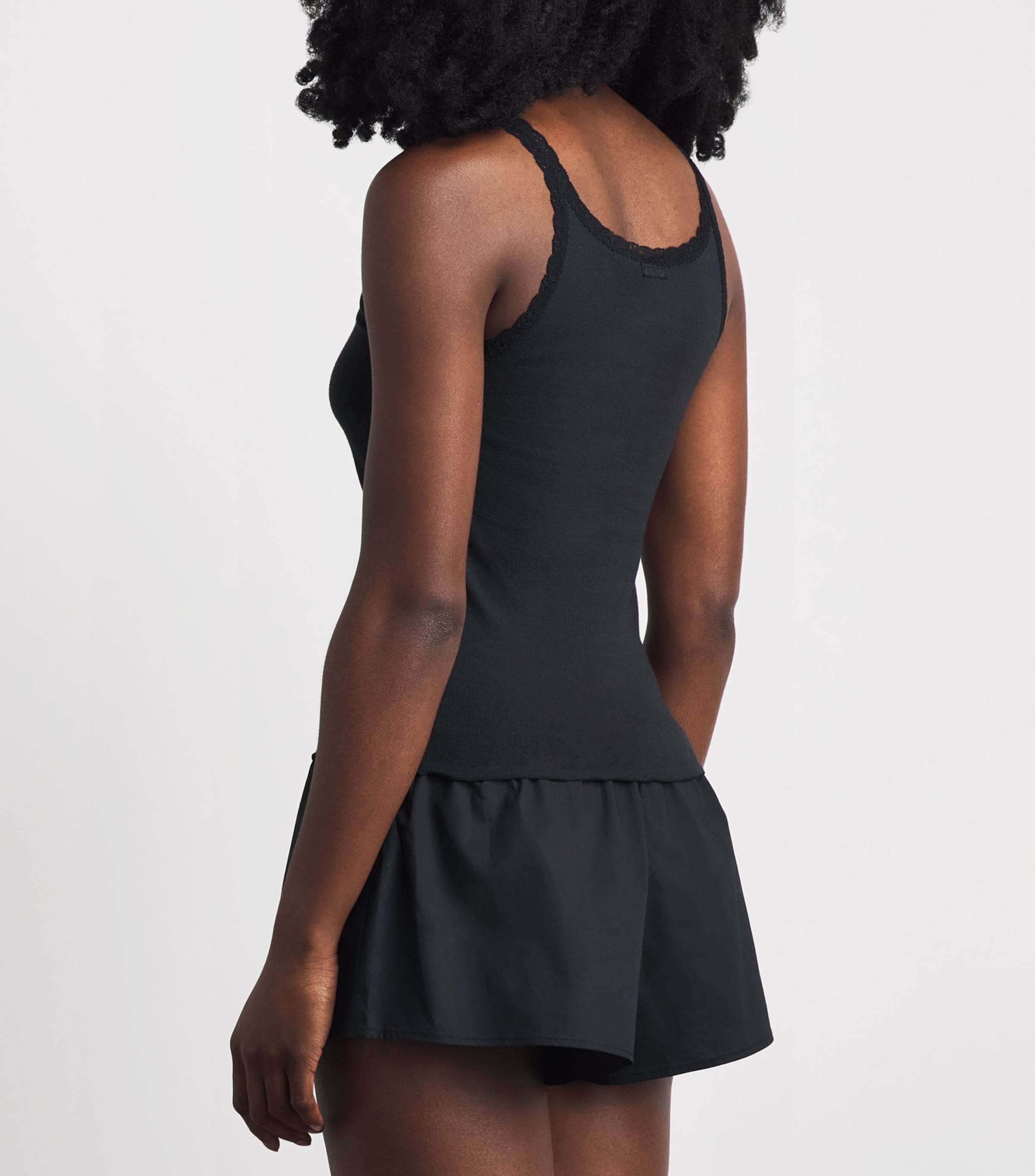 Skims Womens Pointelle Cami Pyjama Top Onyx Image 5