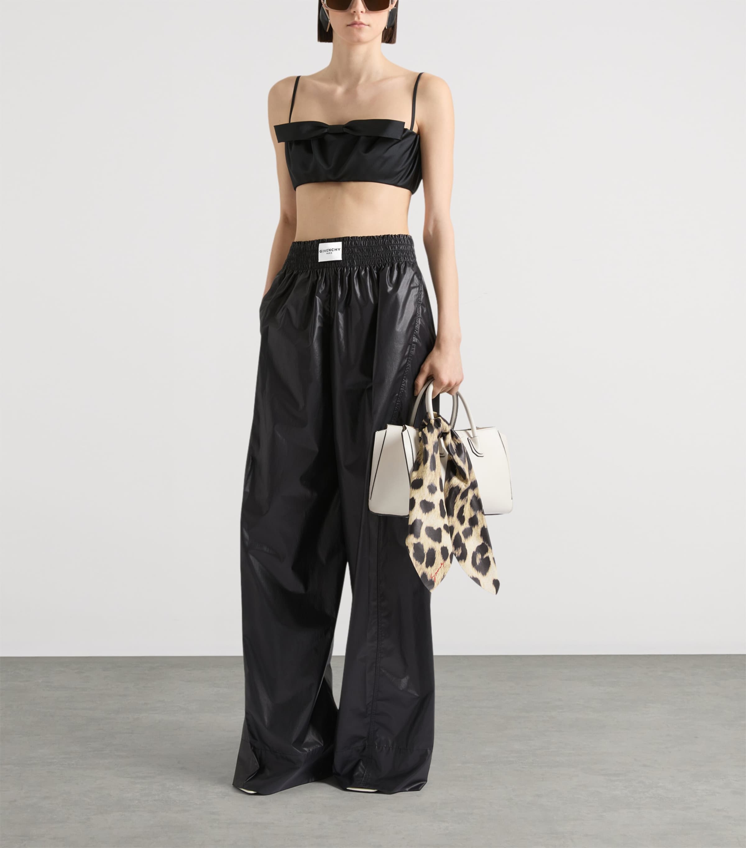 Givenchy Womens Satin Bow Bra Crop Top Image 2