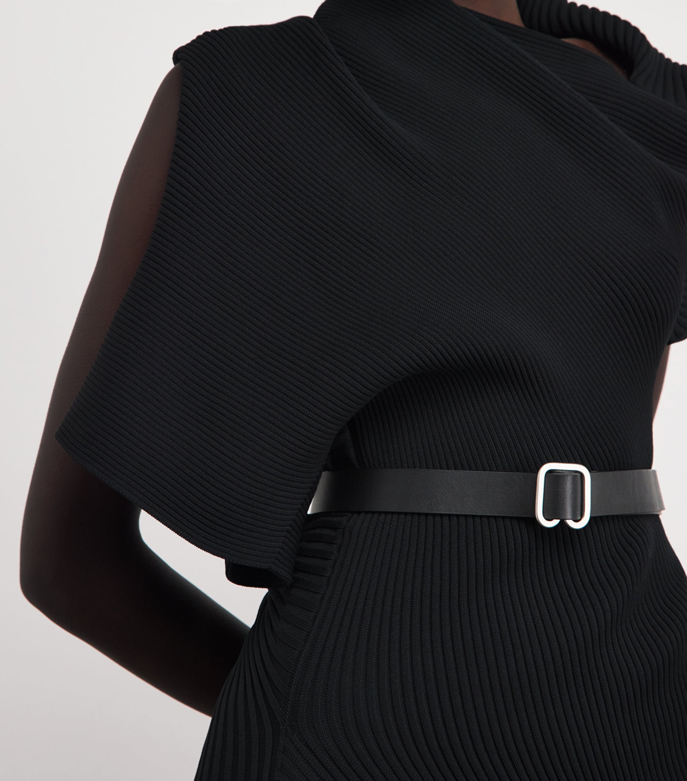 Issey Miyake Leather Fork Belt Black Image 4
