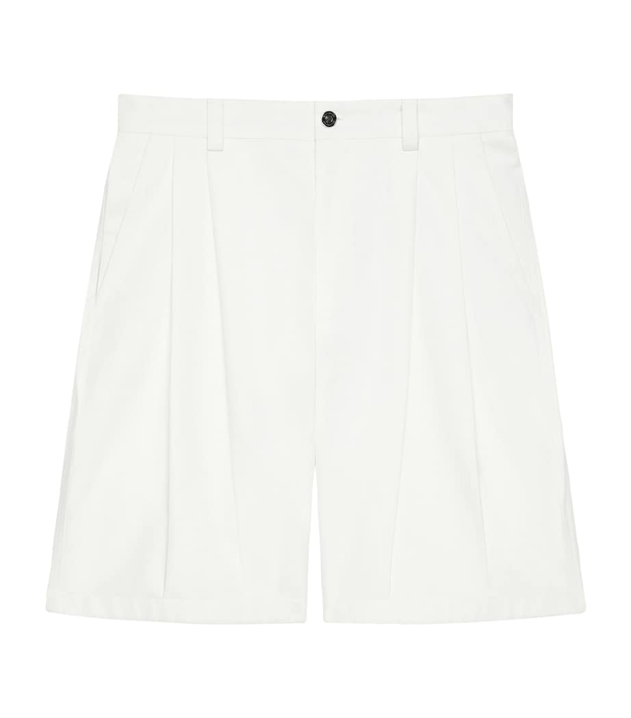 Cotton Pleated Shorts IVORY Image 1