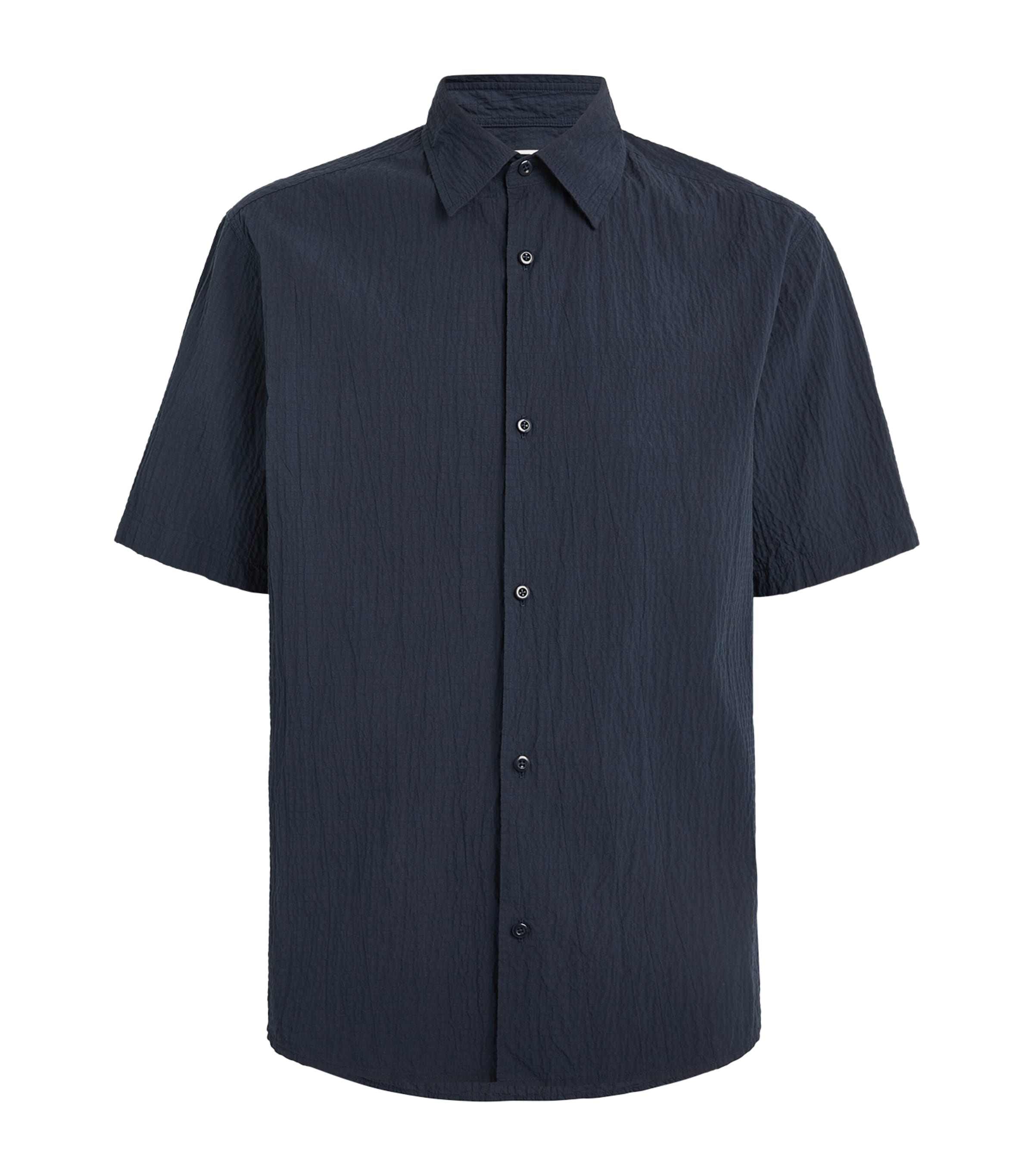 Shop Nn07 Crinkled Freddy Shirt In Navy