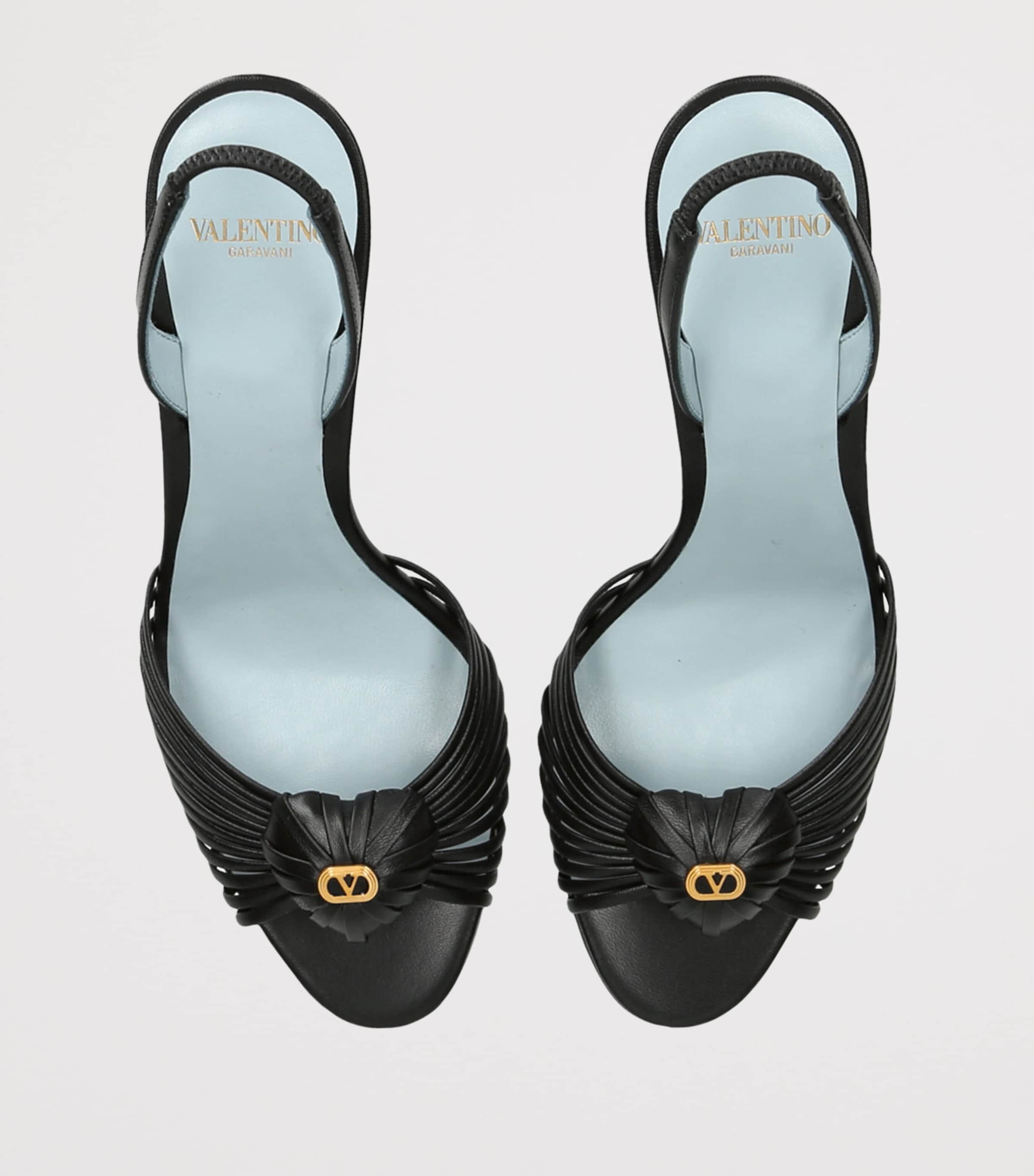 Leather Royal Slingback Heels 85 BLACK Image 4