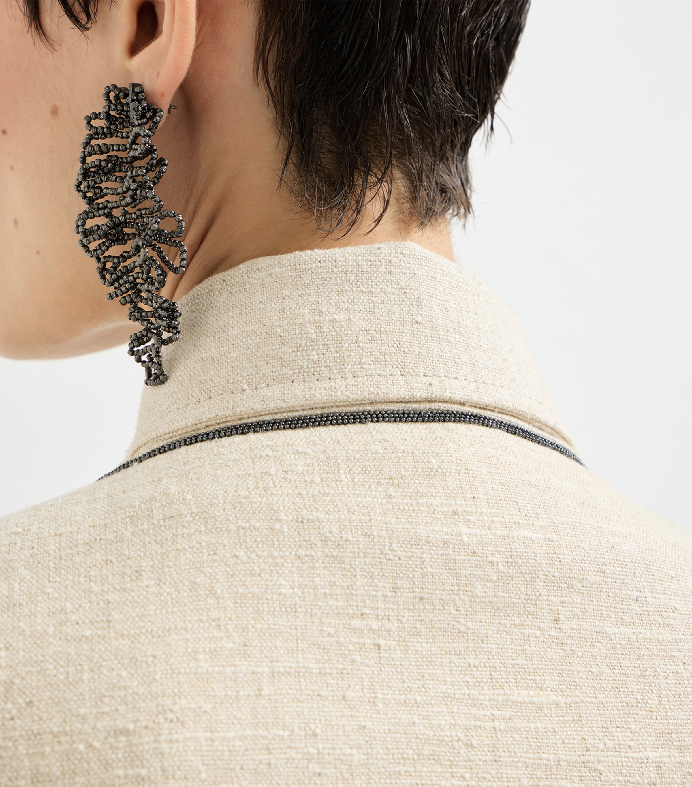 Linen-Blend Pea Coat C001 Image 6