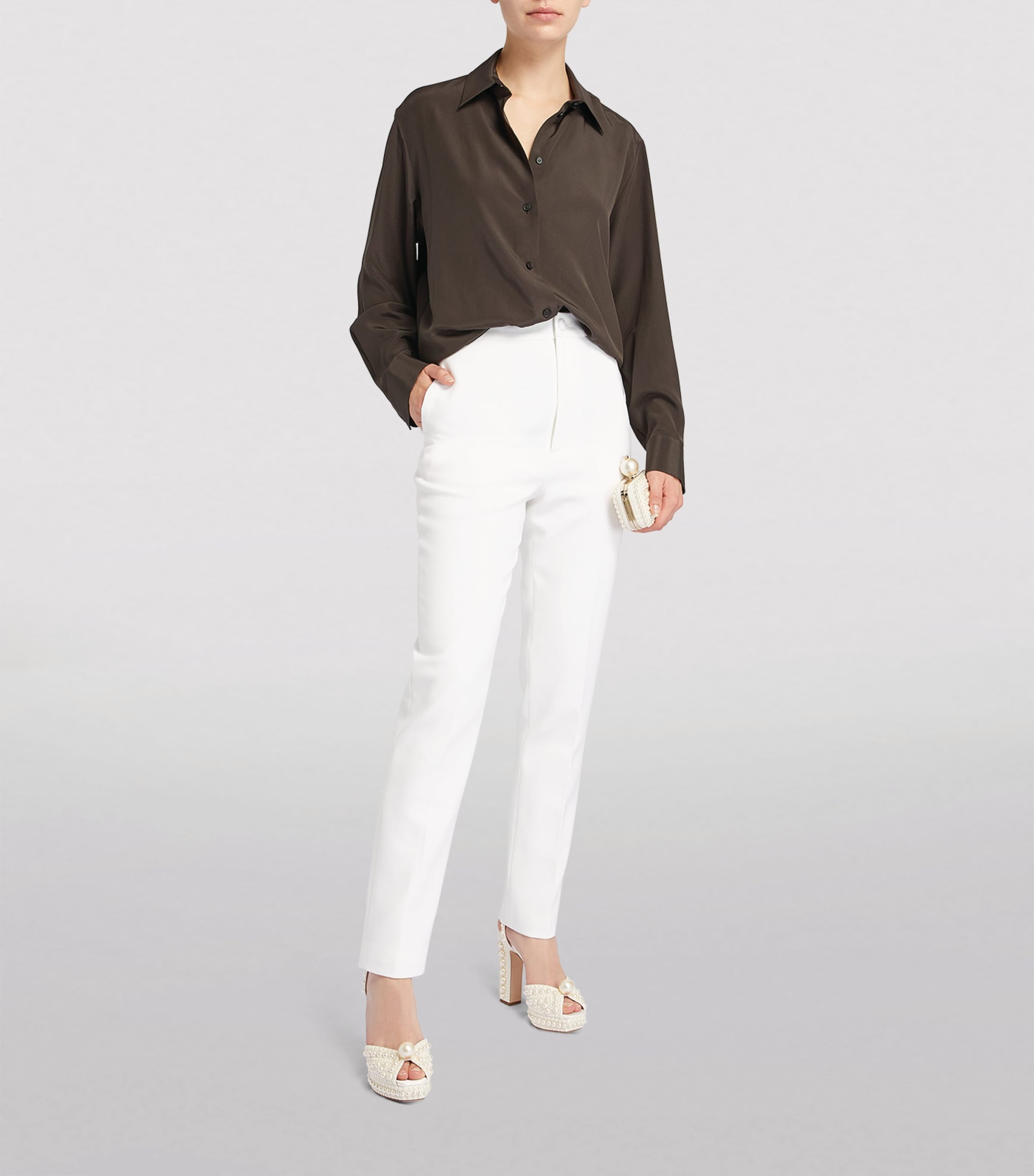 Sacaria 120 Pearl-Embellished Satin Platform Sandals WHITE/WHITE Image 5