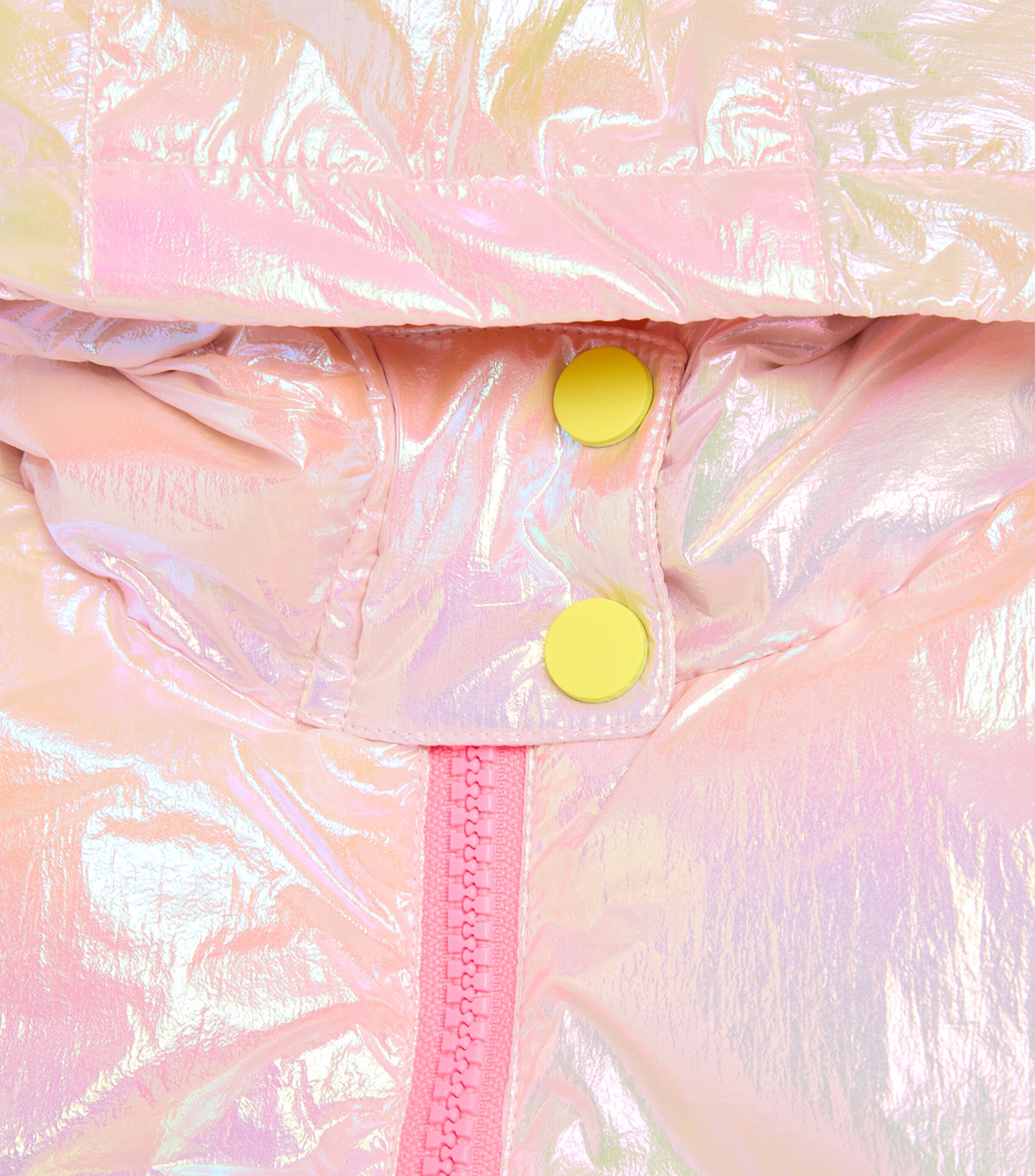 Metallic Stripe Puffer Jacket (2-6 Years) PEACH Image 3