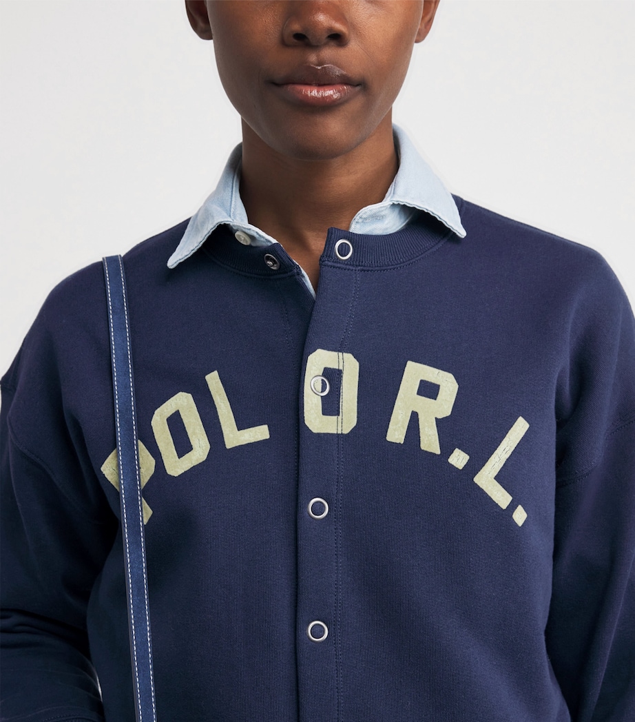 Fleece Logo Cardigan NEWPORT NAVY Image 6