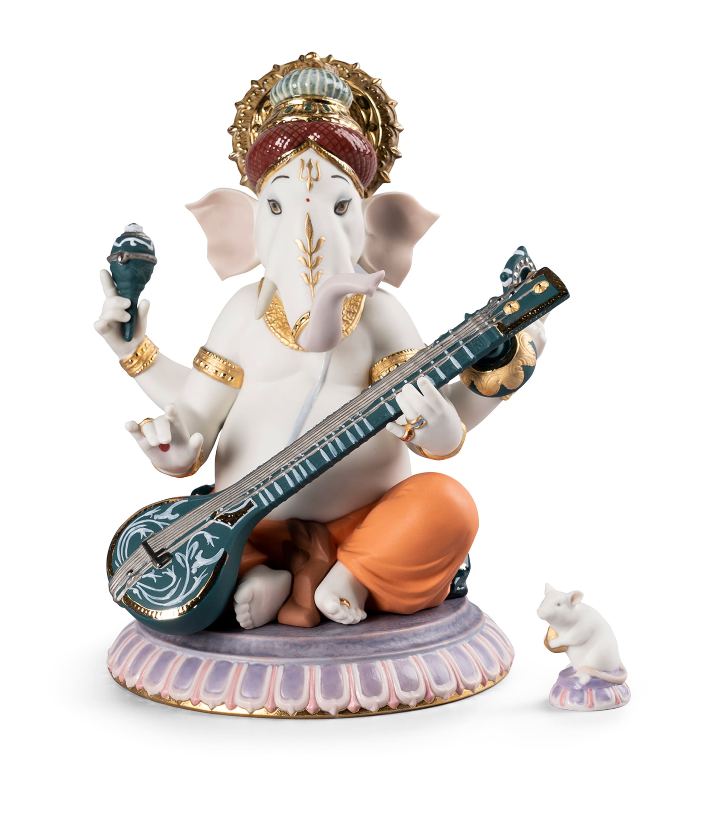 Lladró Veena Ganesha Figurine Image 1