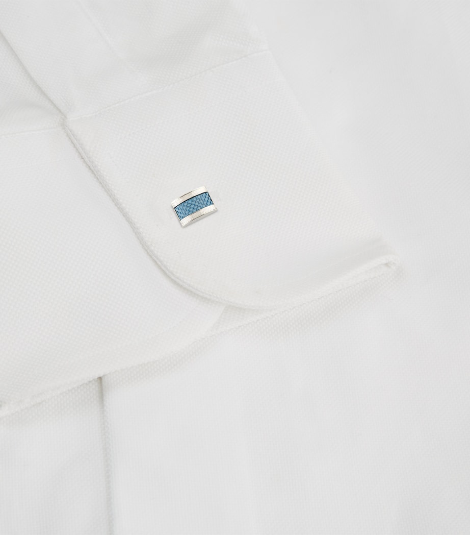 Palladium-Plated D-Shaped Cufflinks SILVER Image 10