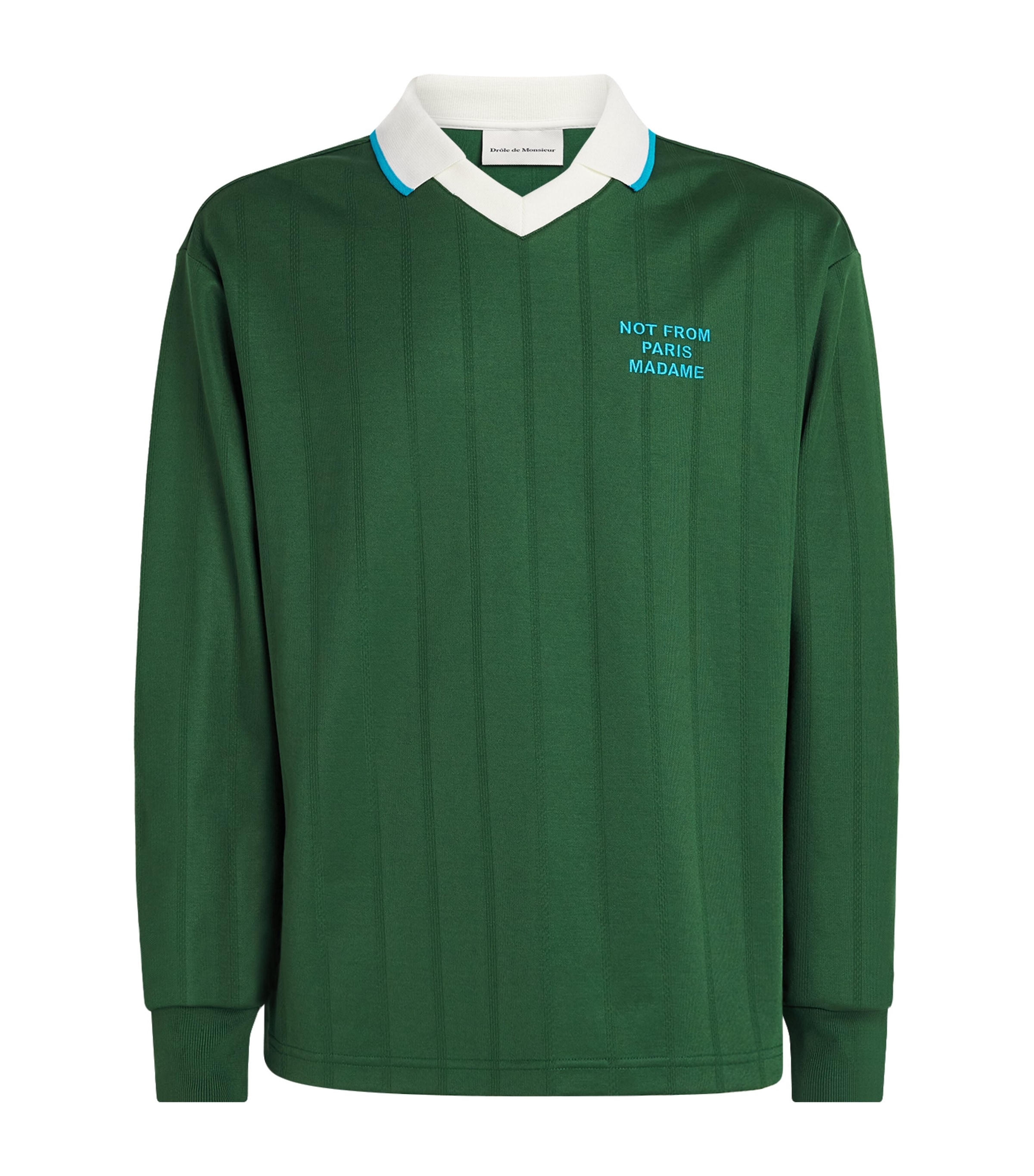 Drôle de Monsieur Mens Slogan Polo Shirt Eden Green Image 1