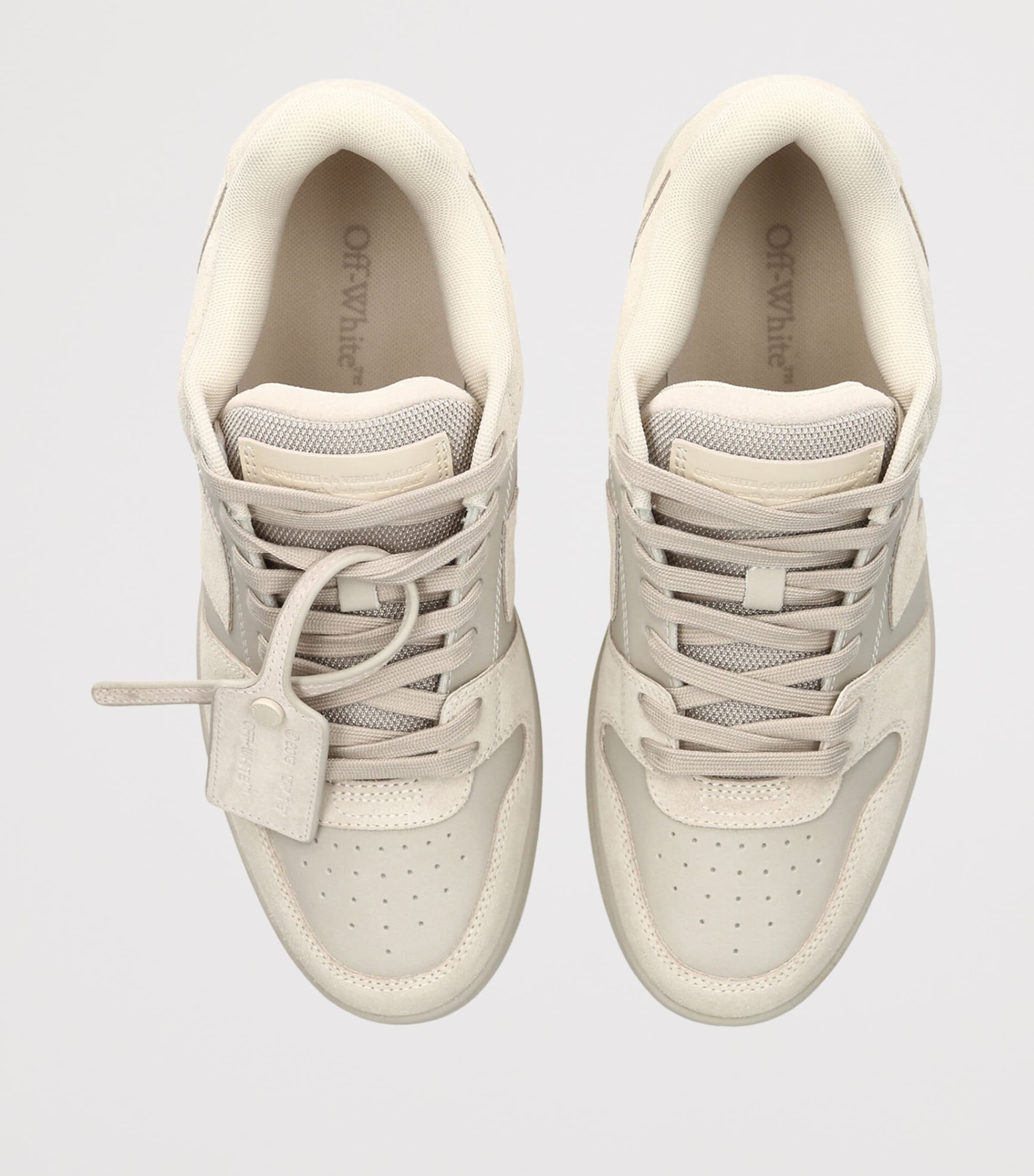 Off-White Suede Out of Office Sneakers Bone Image 4