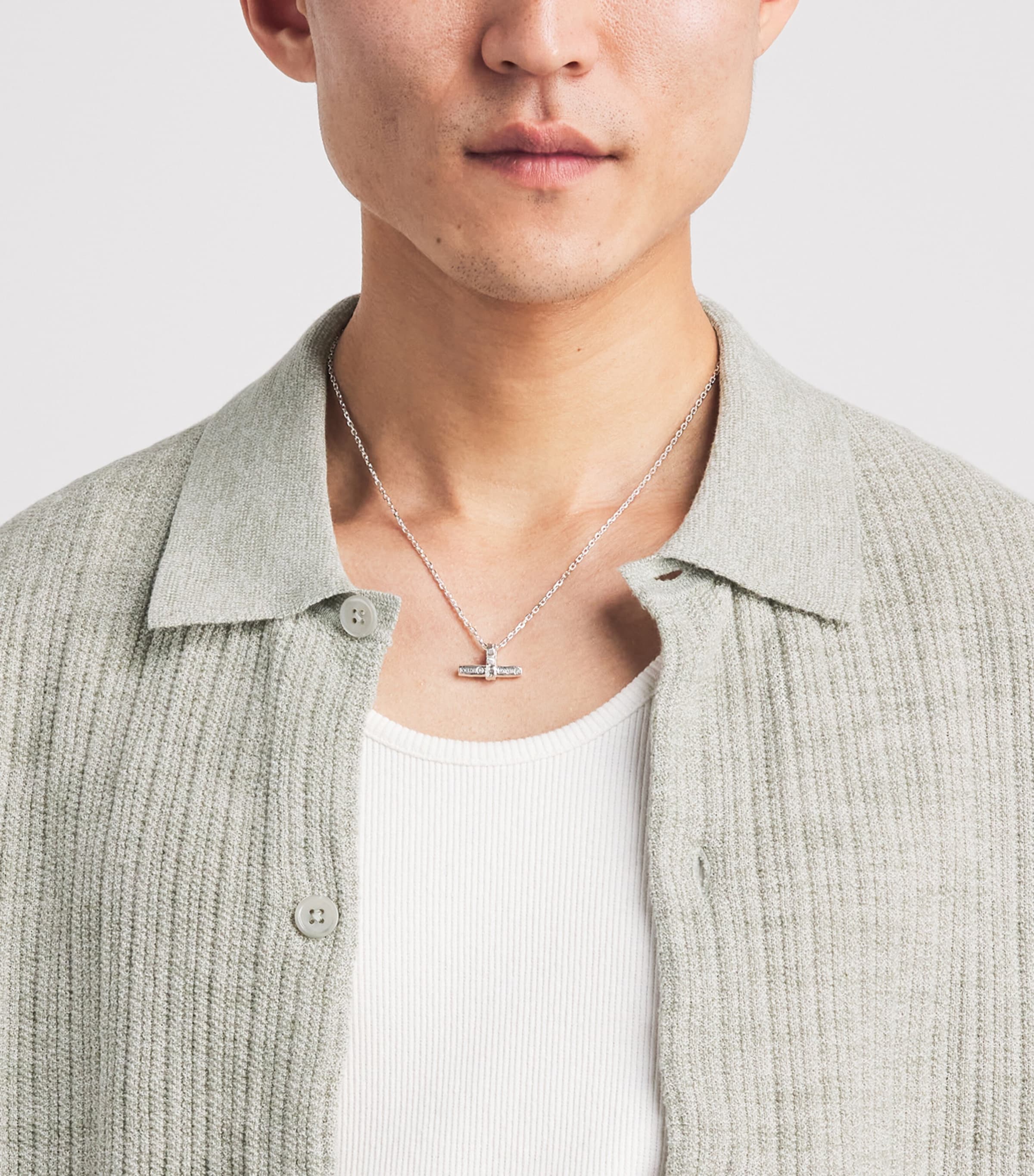 NN.07 Mens Organic Cotton Nolan Cardigan Sage Mouline Image 3