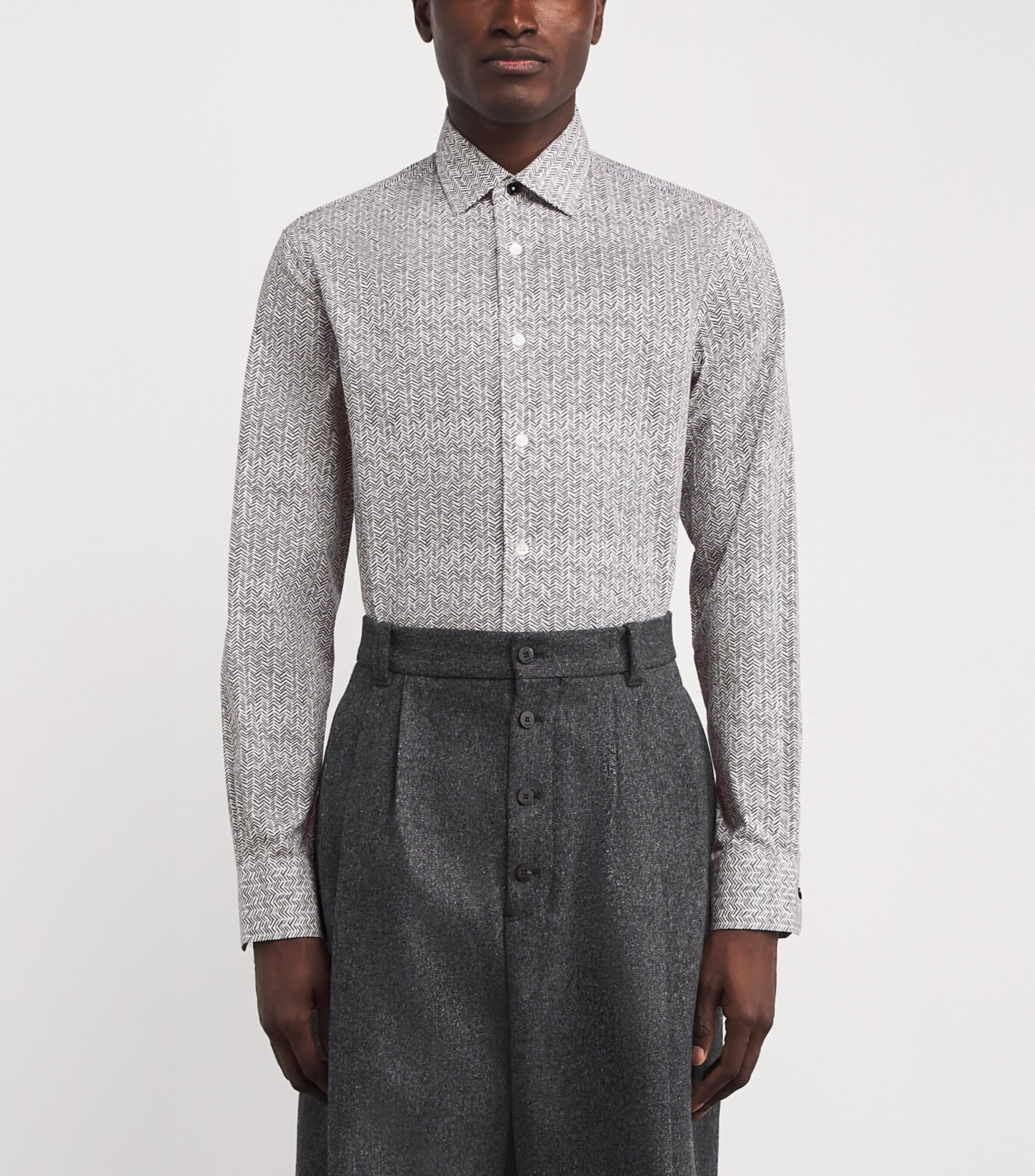 Paul Smith Mens Cotton Chevron Print Tailored Fit Shirt Image 3