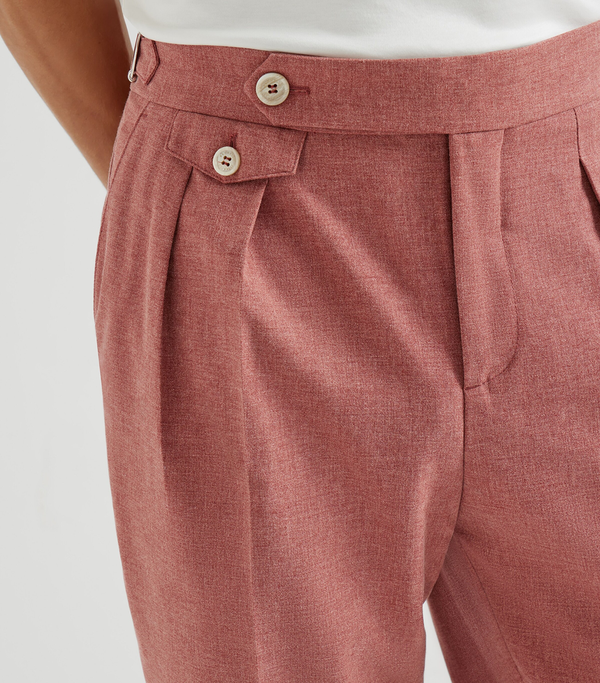 Brunello Cucinelli Mens Wool-Cotton-Silk Tailored Trousers Image 6