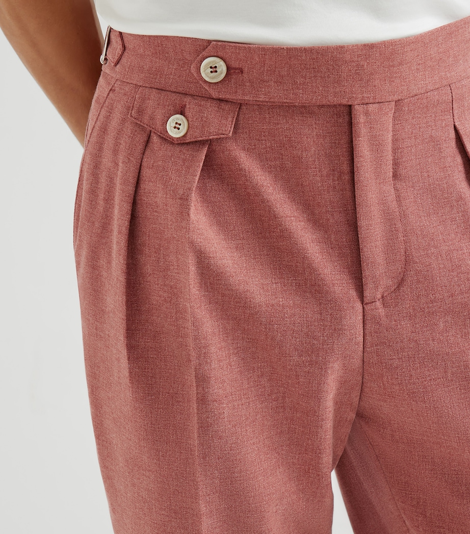 Brunello Cucinelli Mens Wool-Cotton-Silk Tailored Trousers Image 6