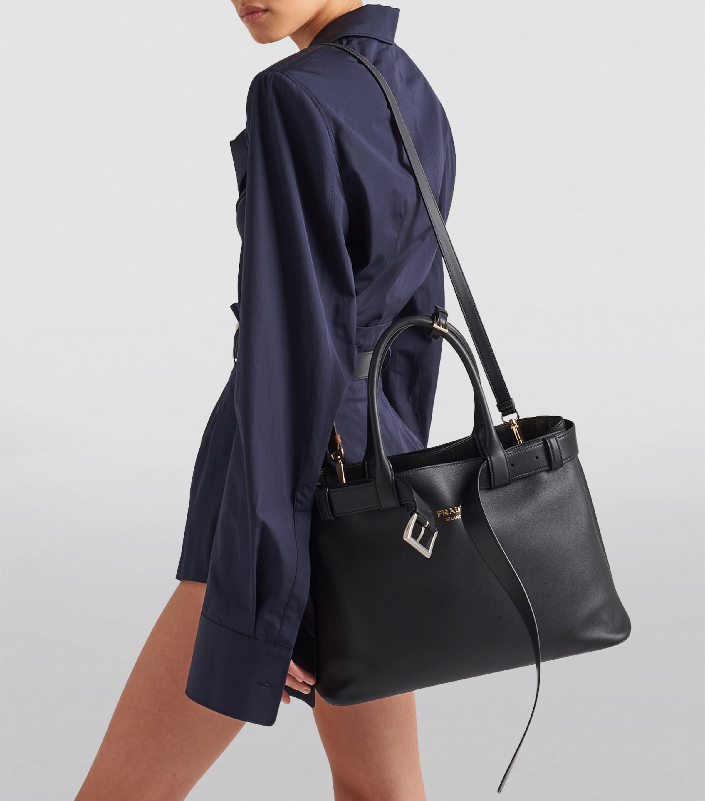 Large Leather Buckle Tote Bag F0002 Image 7