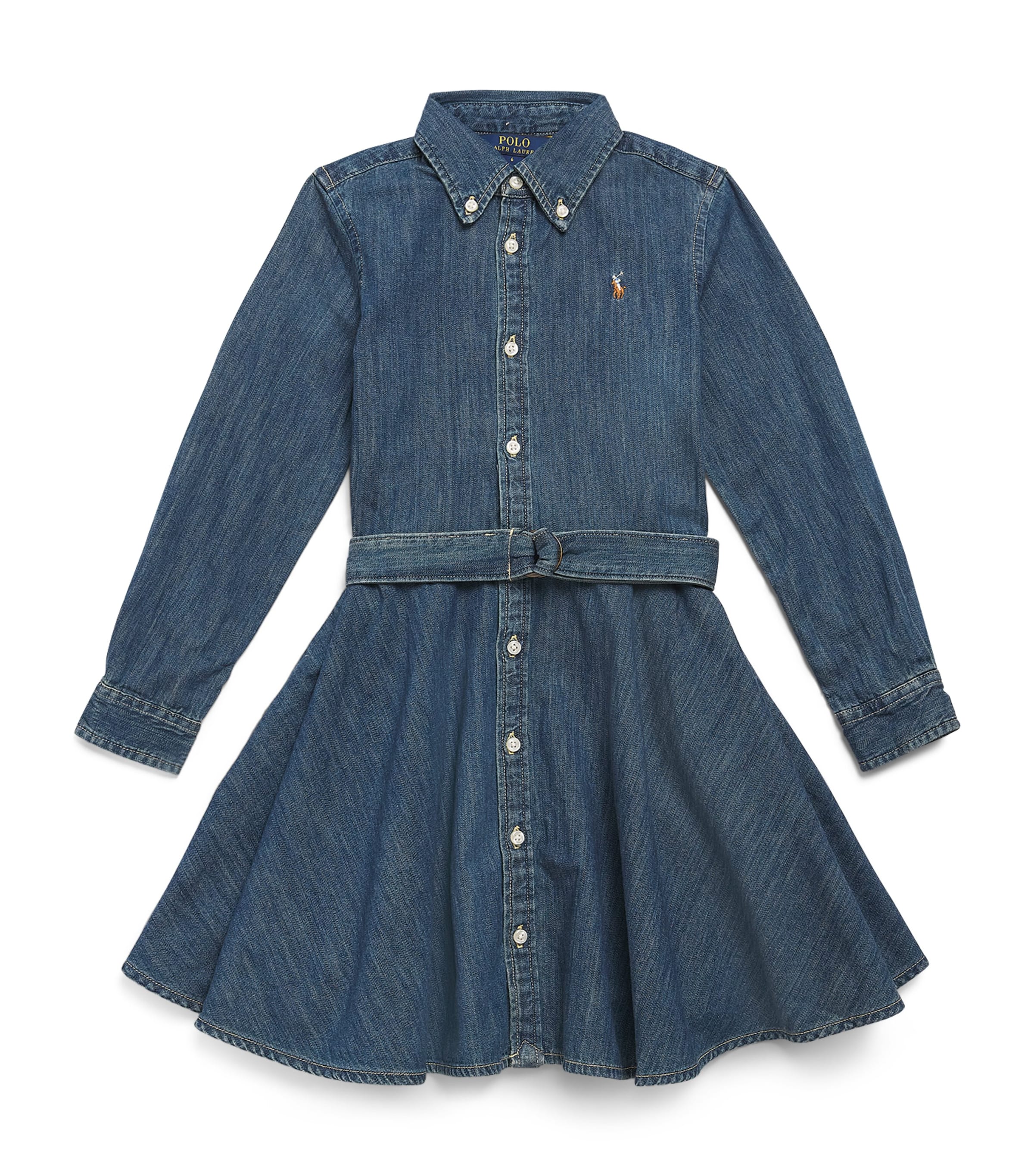 Ralph Lauren Kids Denim Polo Pony Dress (2-6 Years) Indigo Image 1