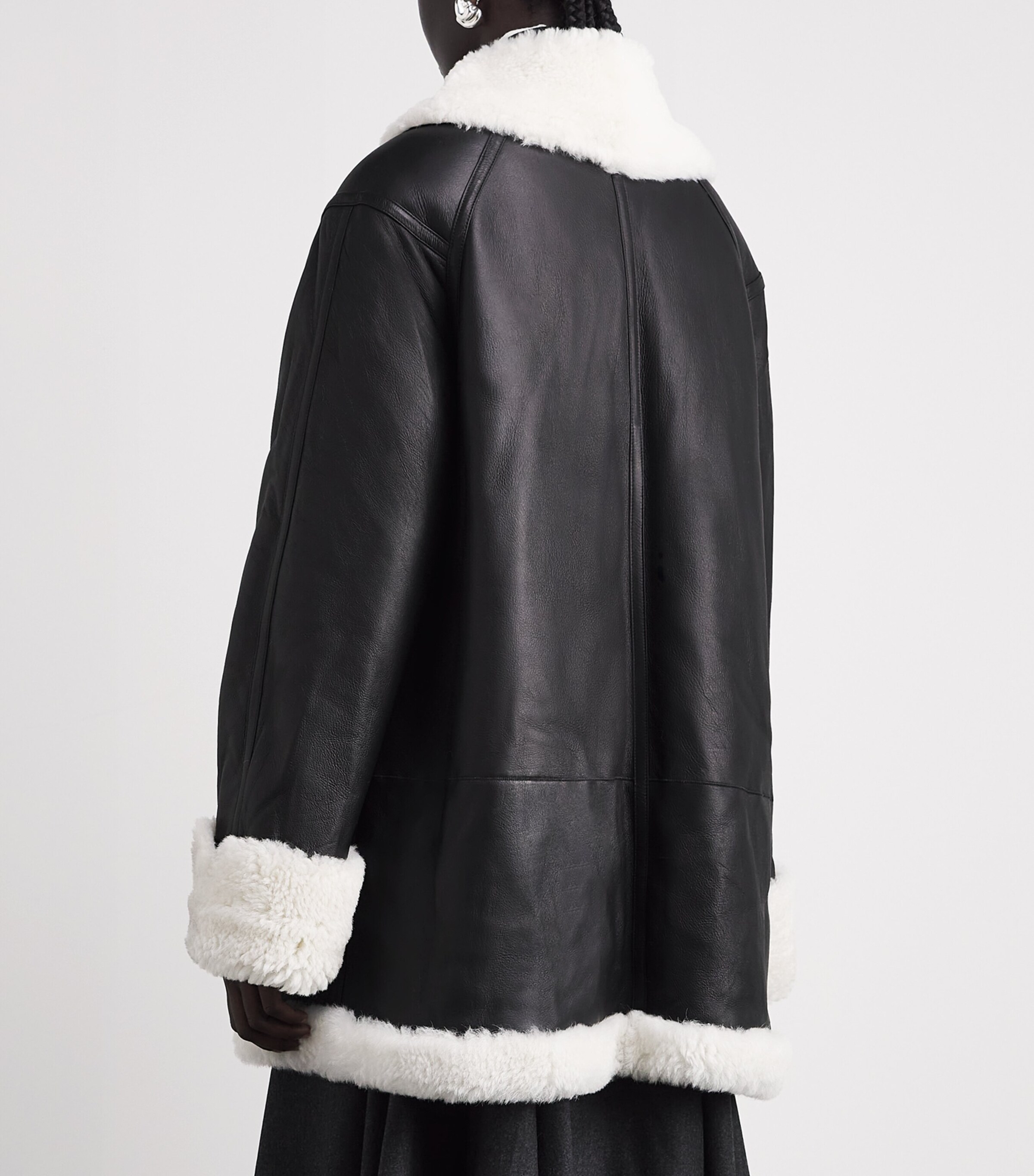 Altuzarra Shearling Blake Coat Black/white Image 5