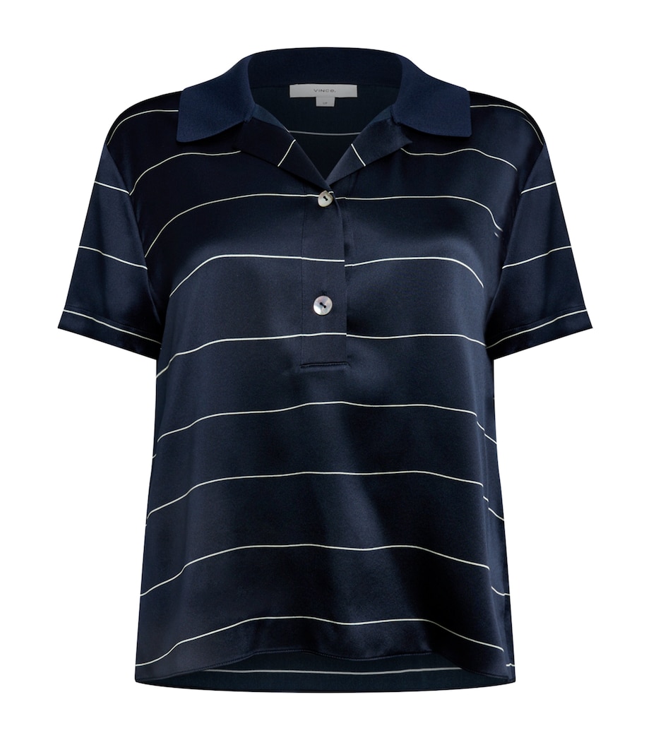 Silk Stripe Polo Shirt 976CTC-COASTAL/CREAM Image 1