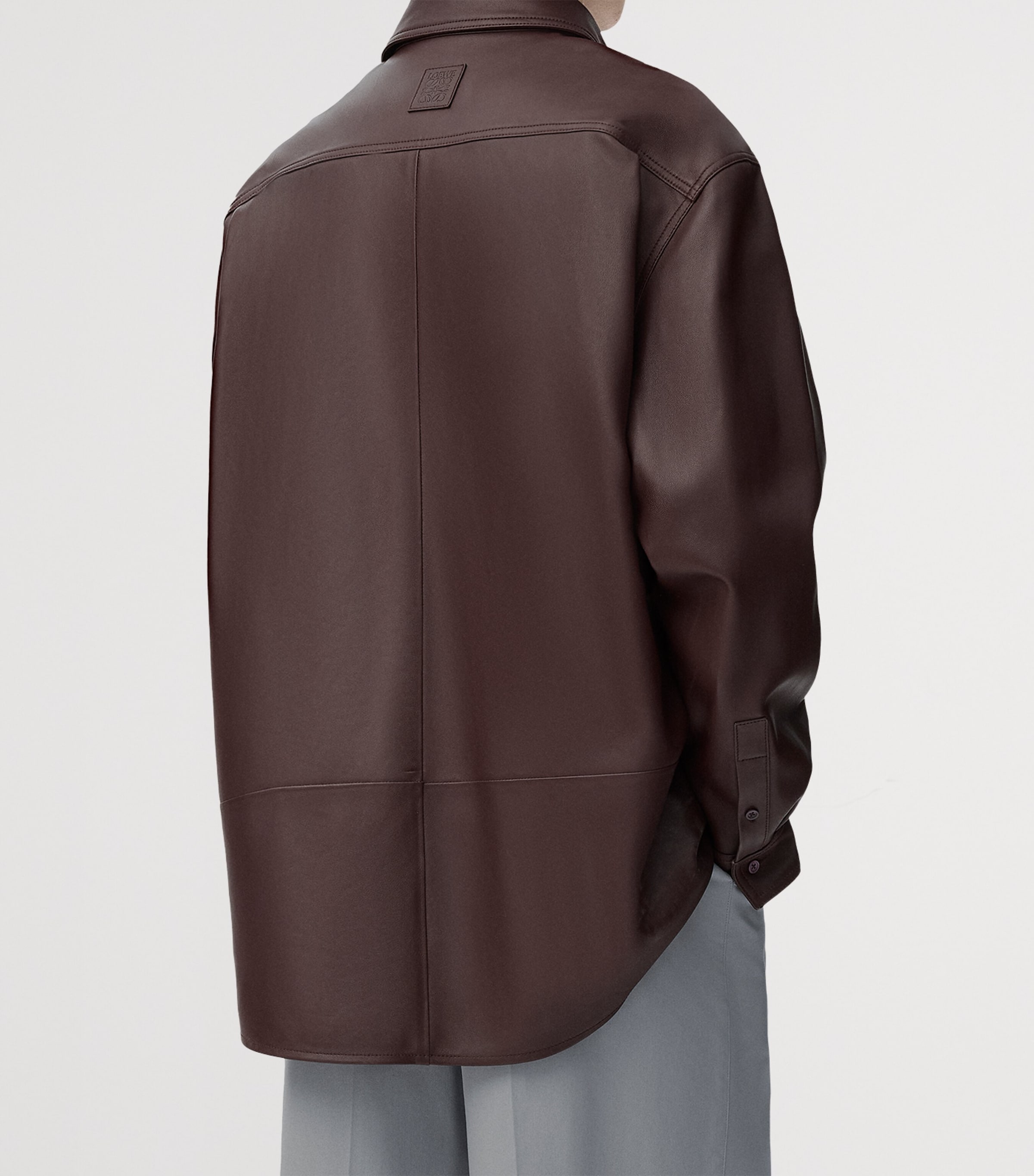 Leather Overshirt CHOCOLATE BROWN Image 4