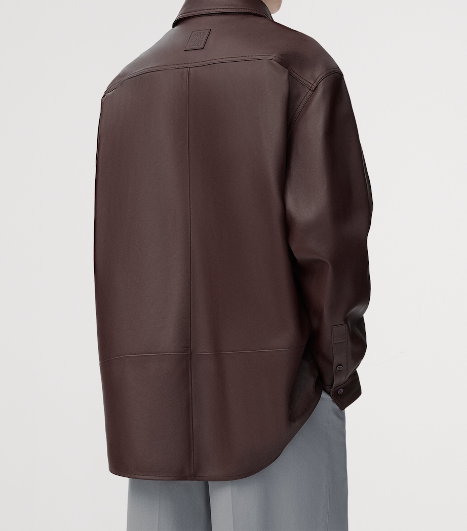 Leather Overshirt CHOCOLATE BROWN Image 4