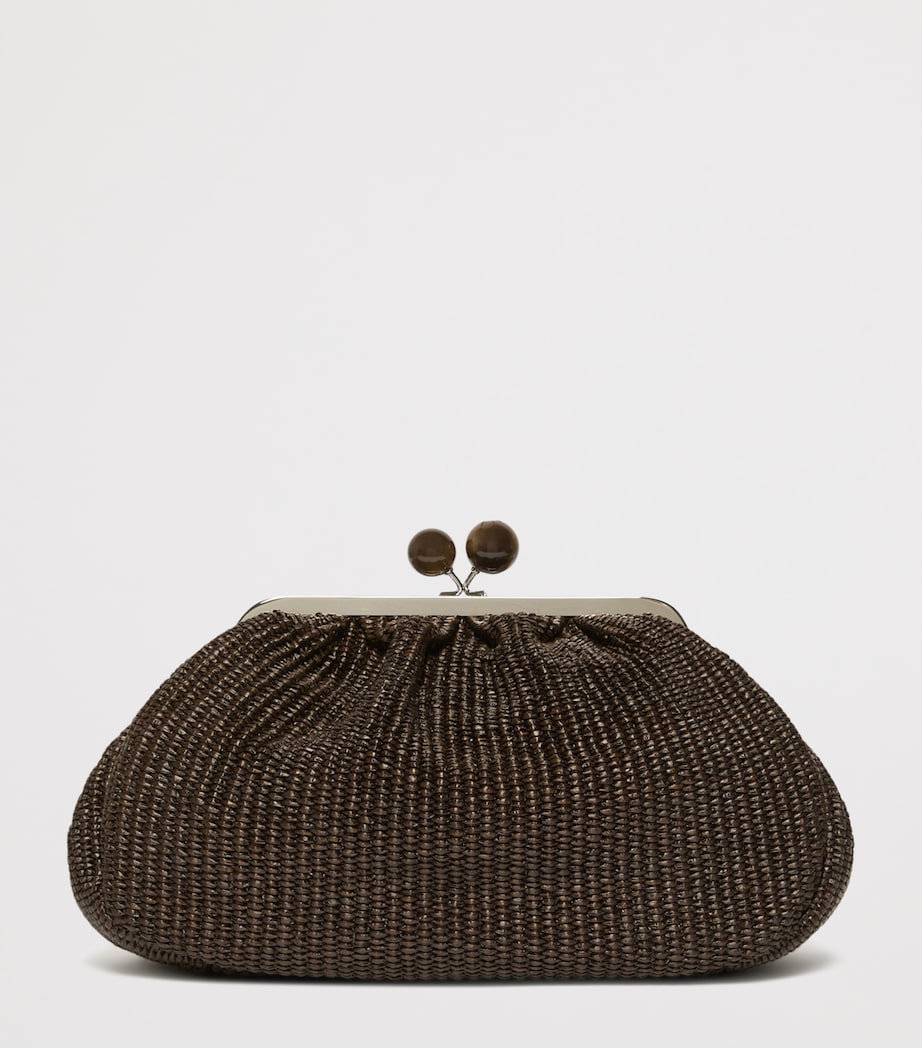 Weekend Max Mara Woven Pasticcino Clutch Bag Dark Brown Image 3
