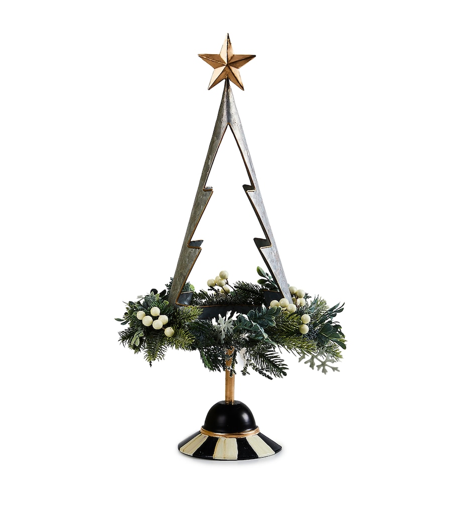 Farmhouse Holiday Galvanised Tree Topper GREEN Image 1