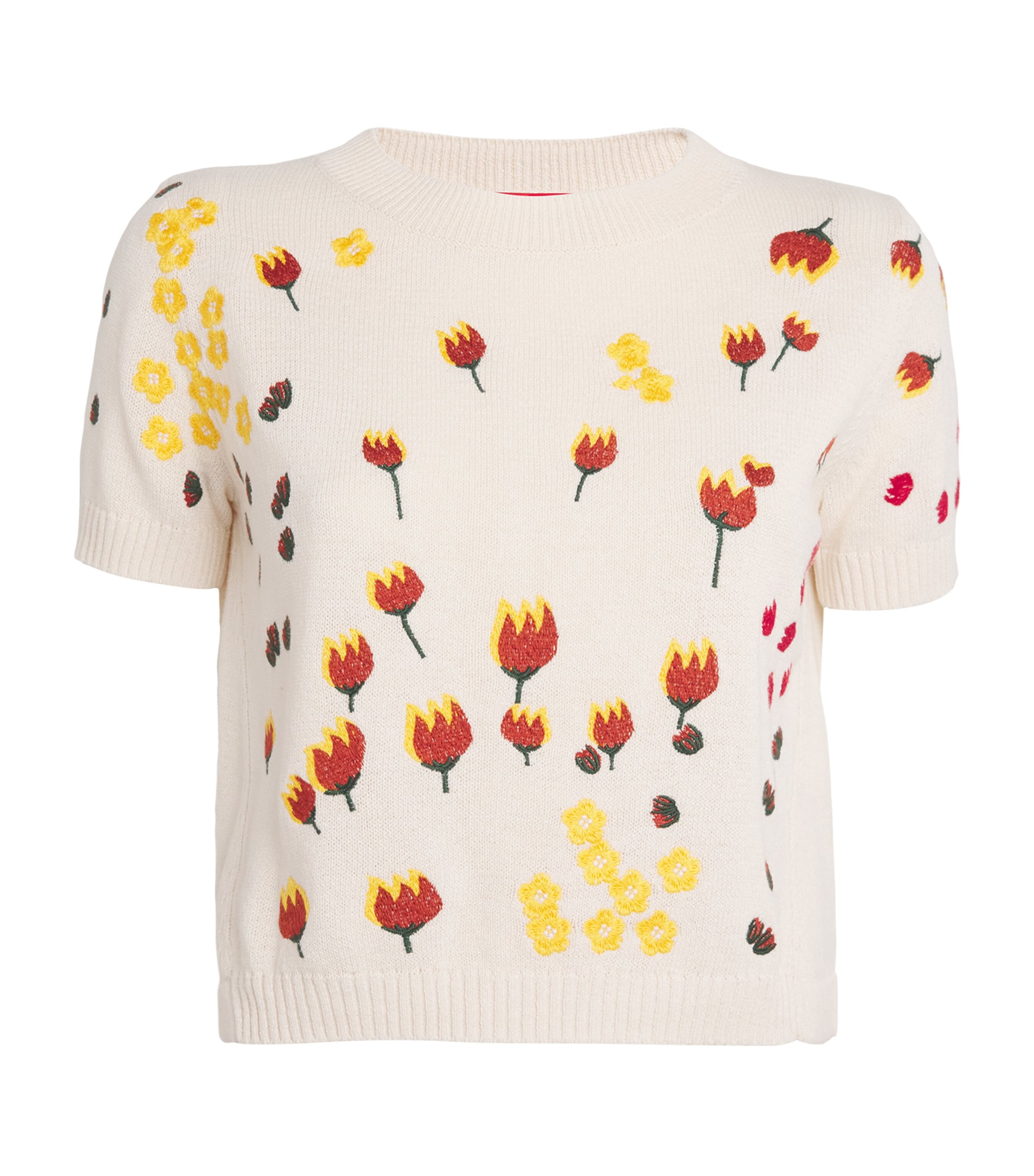 Shop Max & Co Knitted Embroidered T-shirt In White