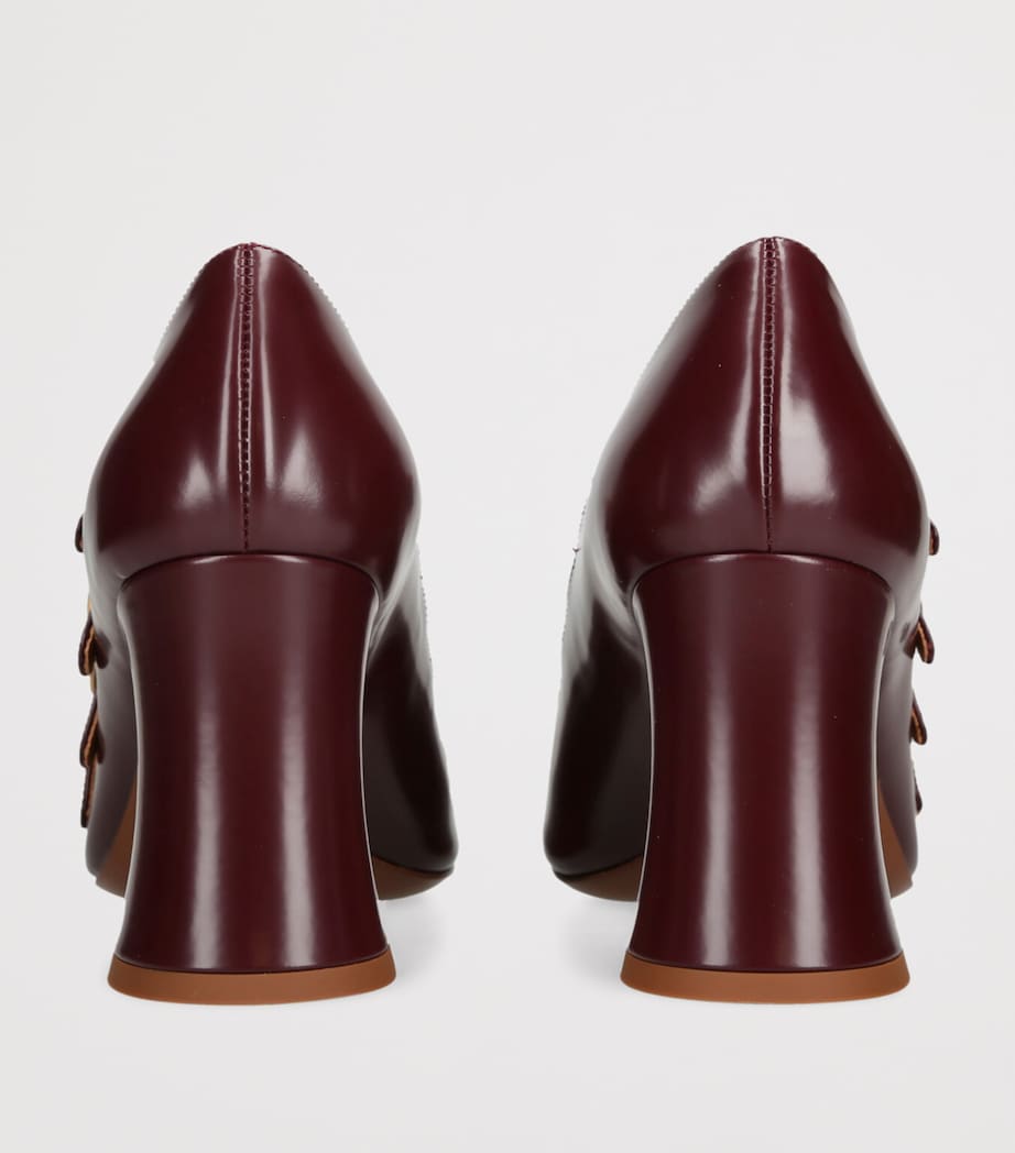 Chloé Womens Leather Janis Pumps 85 Purple Image 2