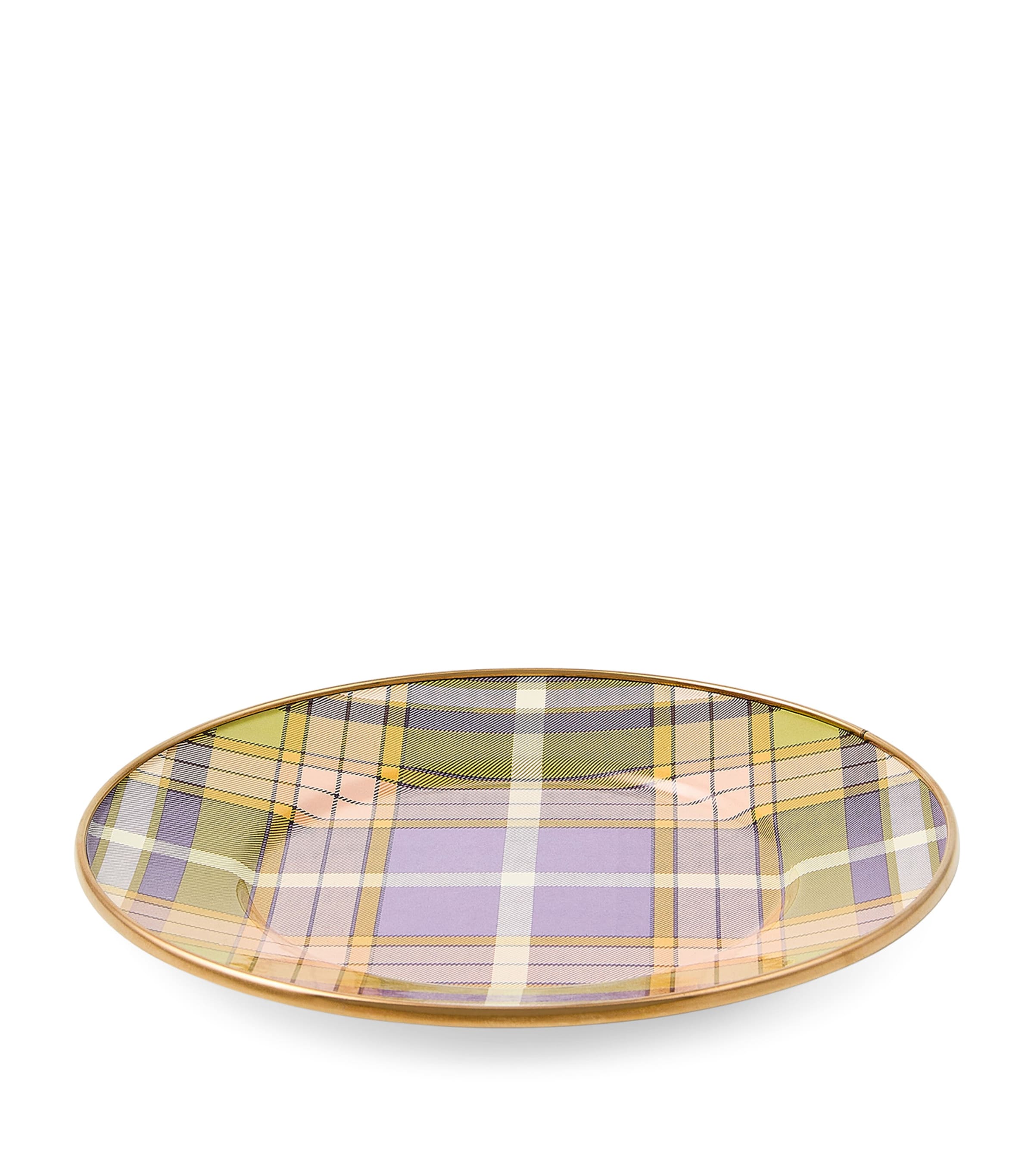MacKenzie-Childs Steel Tartan Violet Dessert Plate (20cm) Violet Image 1